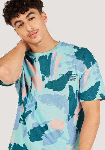 Lee Cooper All Over Print T-shirt with Crew Neck and Short Sleeves-T Shirts-image-4
