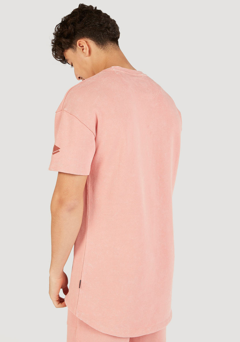 Lee Cooper Printed Crew Neck T-shirt with Adjustable Hem-T Shirts-image-3