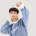 Lee Cooper Printed Crew Neck Denim Sweatshirt with Long Sleeves-Sweatshirts-thumbnailMobile-2