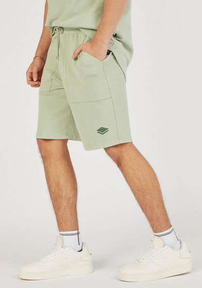 Lee Cooper Solid Shorts with Drawstring Closure and Pockets-Shorts-image-0