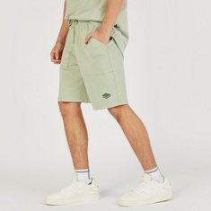 Lee Cooper Solid Shorts with Drawstring Closure and Pockets