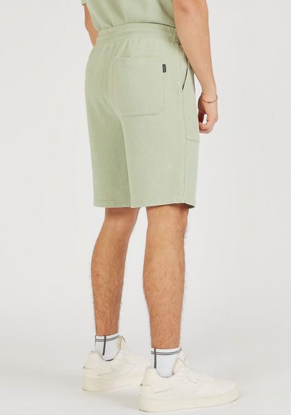 Lee Cooper Solid Shorts with Drawstring Closure and Pockets-Shorts-image-3