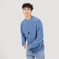 Lee Cooper Solid Sweatshirt with Crew Neck and Long Sleeves