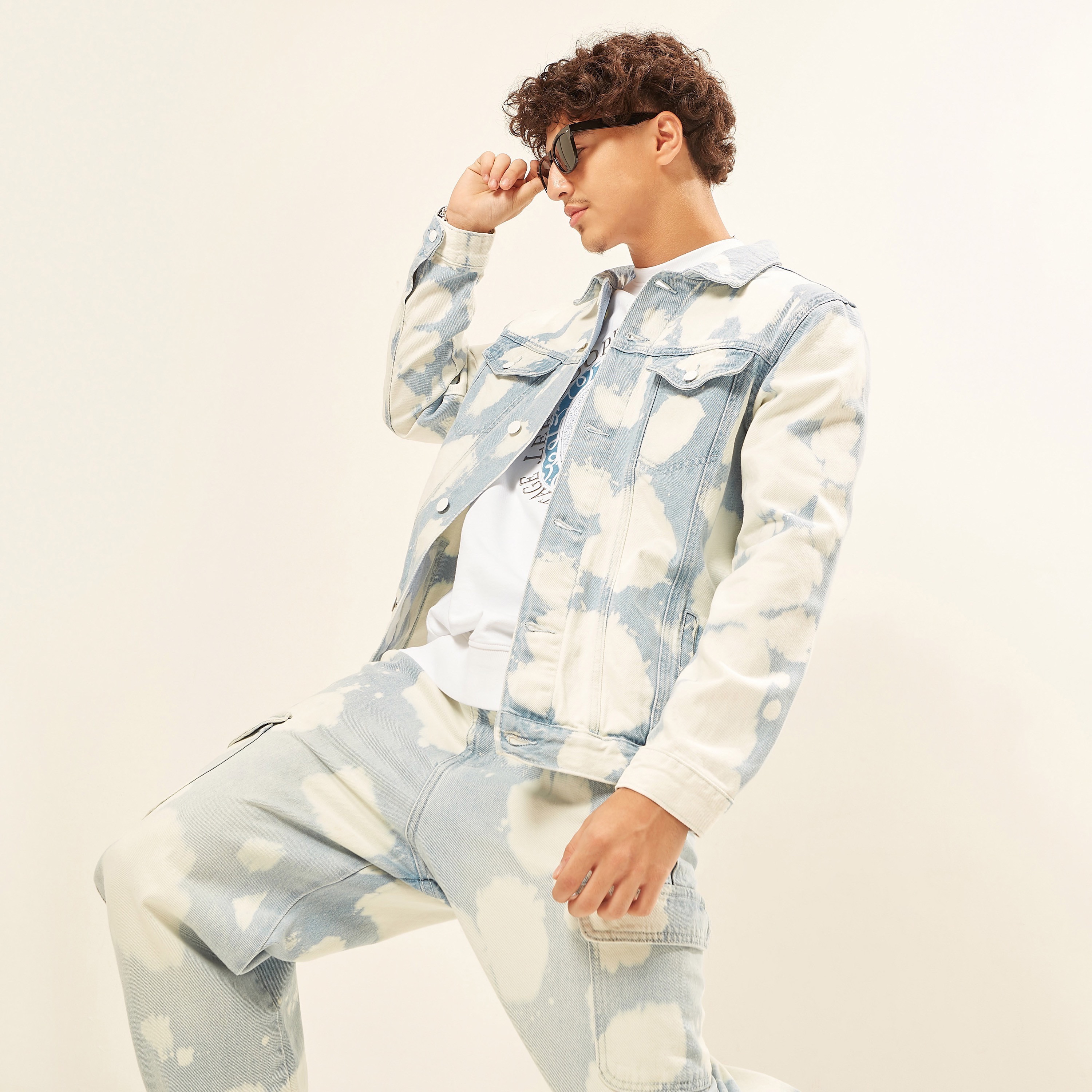 Tie dye hot sale denim jacket mens