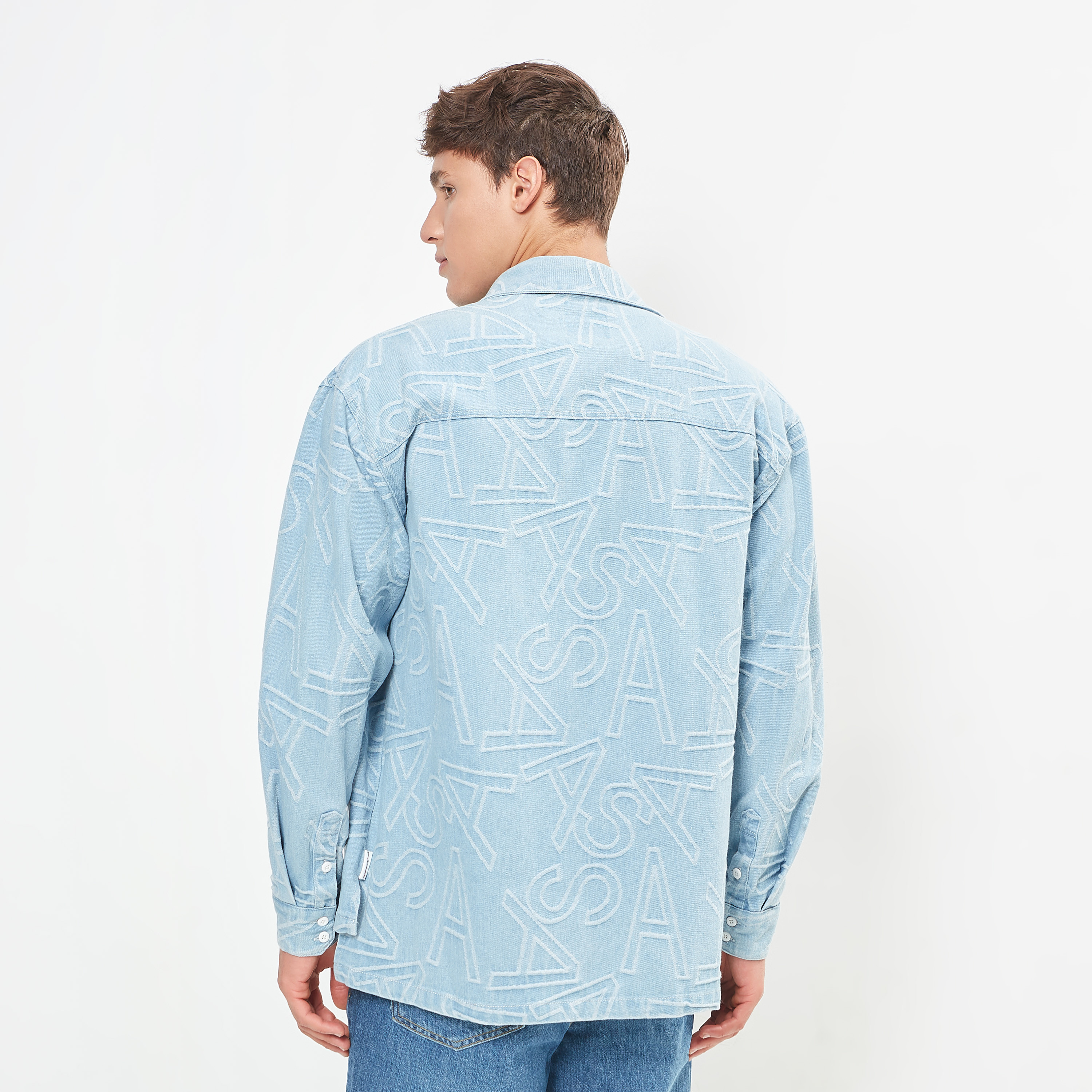 Printed denim hot sale shirts