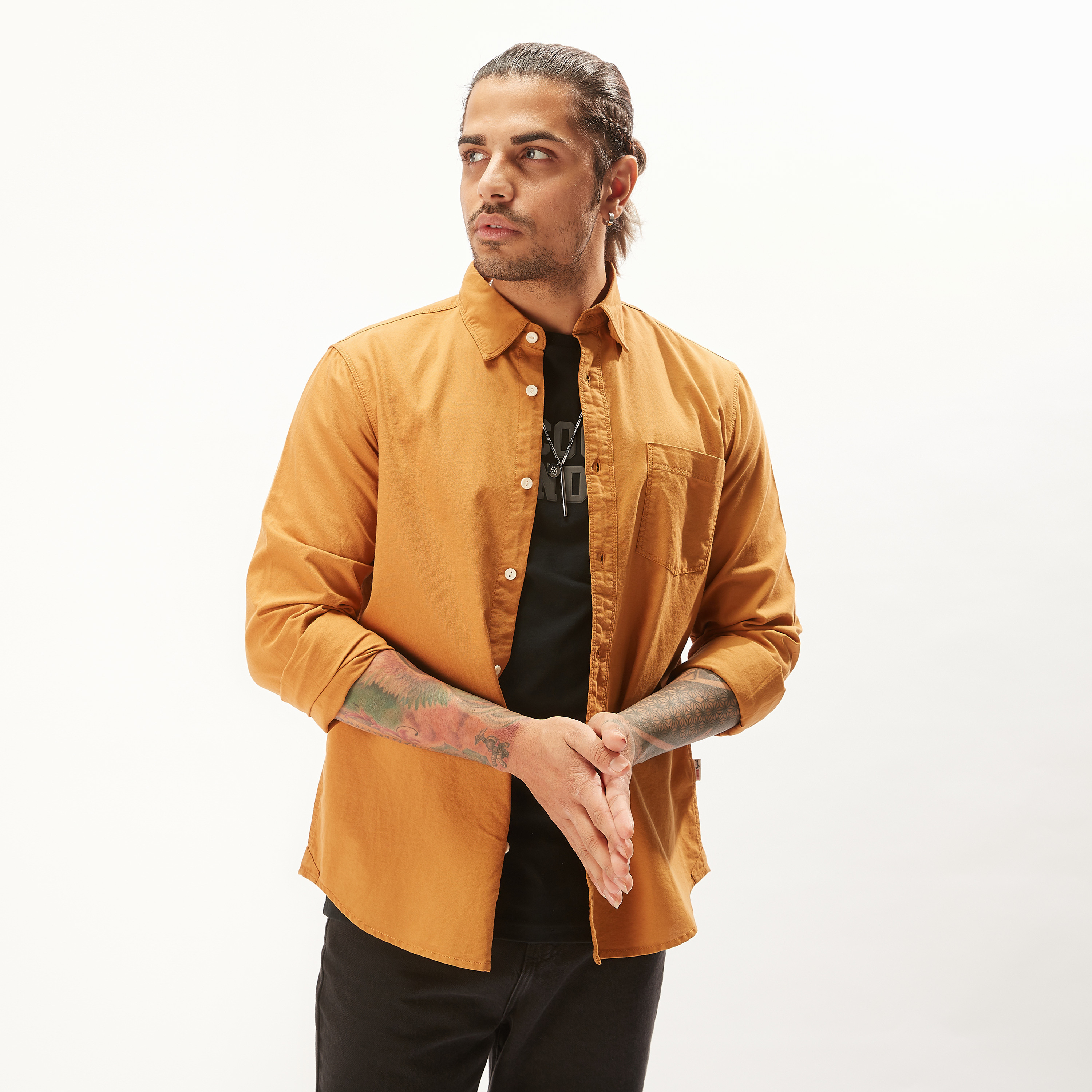 Shop Lee Cooper Solid Oxford Shirt with 