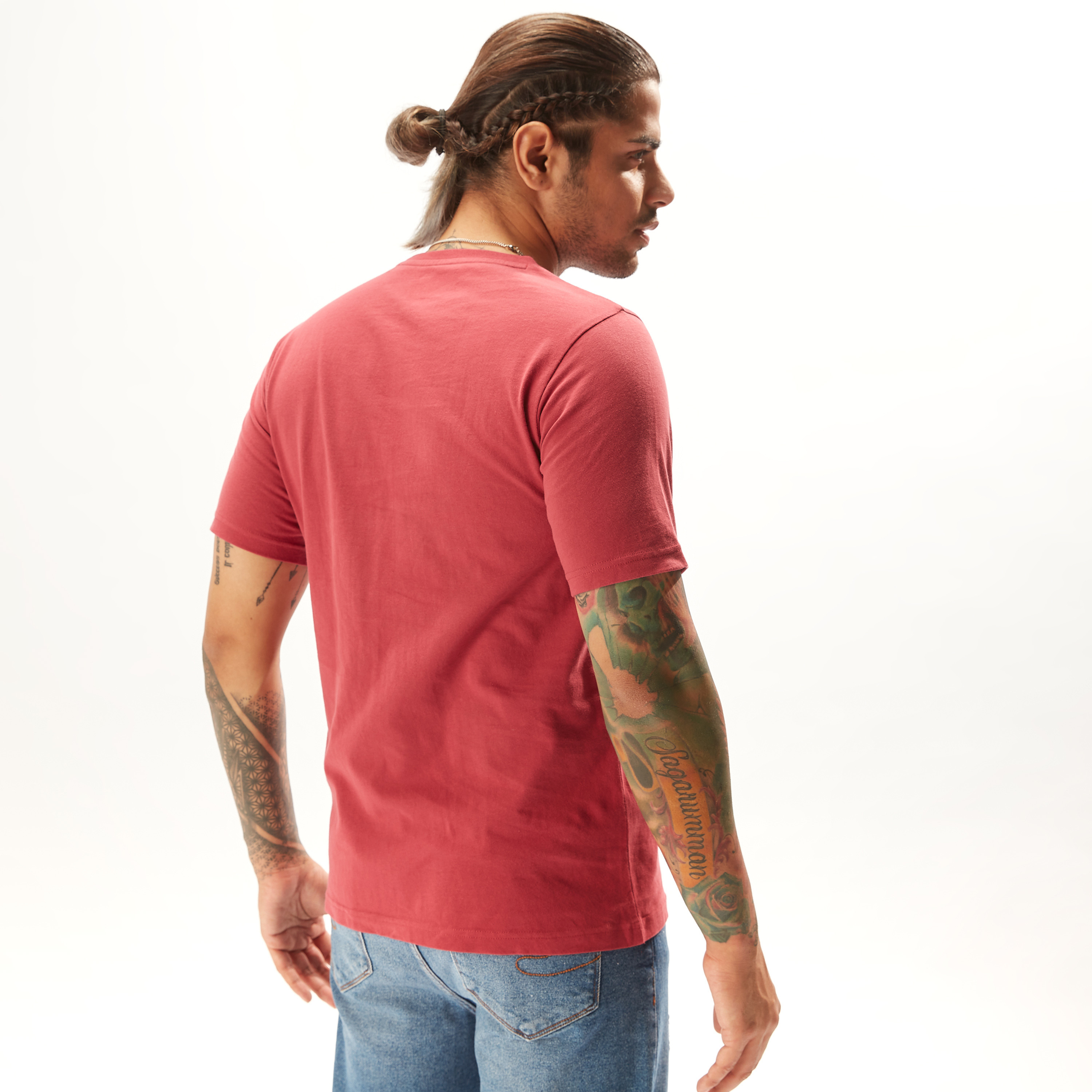 Lee Cooper Embossed T-shirt with Crew Neck and Short Sleeves-men-clothing-tshirtsandpolos-tshirts-image-4