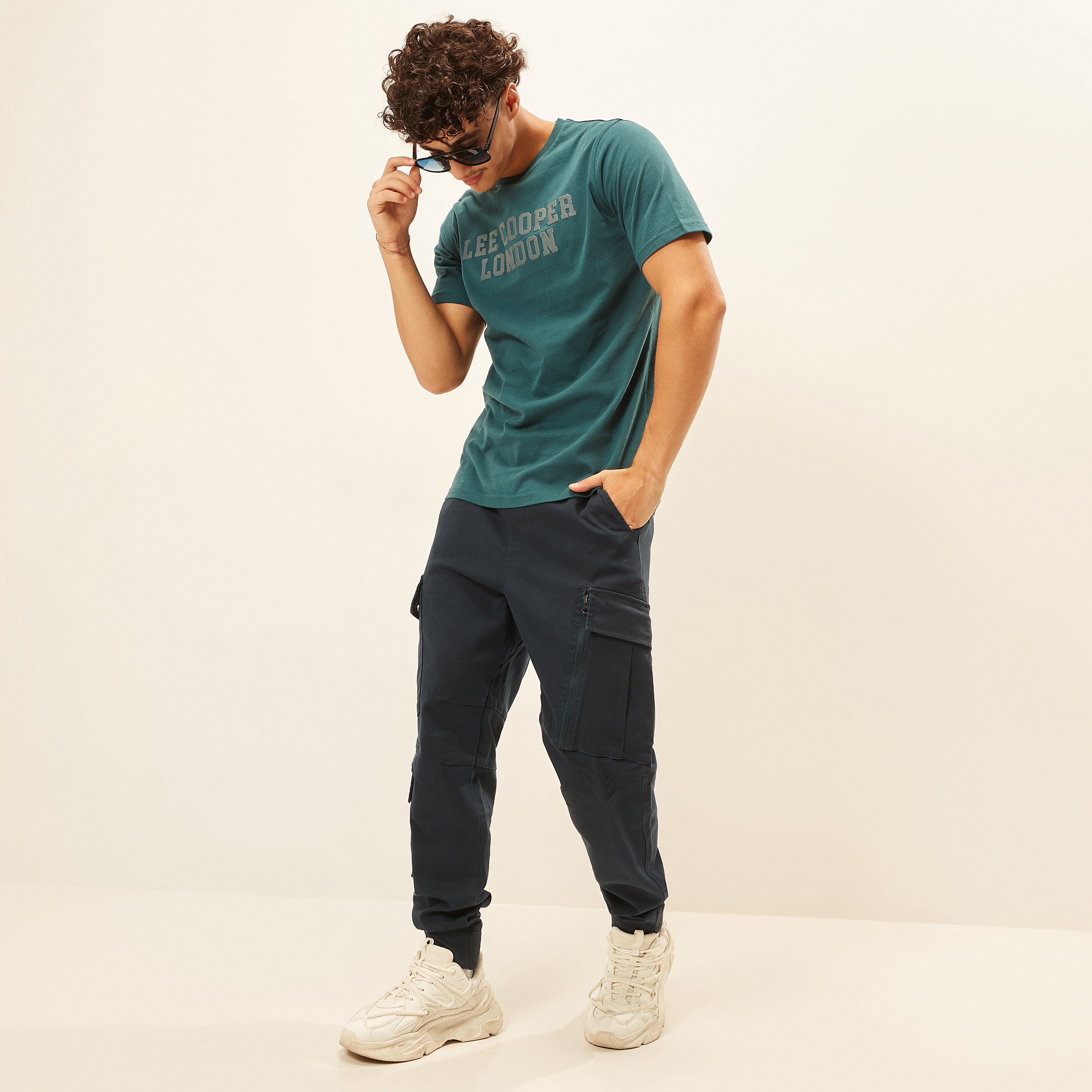 Lee Cooper Embossed T-shirt with Crew Neck and Short Sleeves-men-clothing-tshirtsandpolos-tshirts-image-14