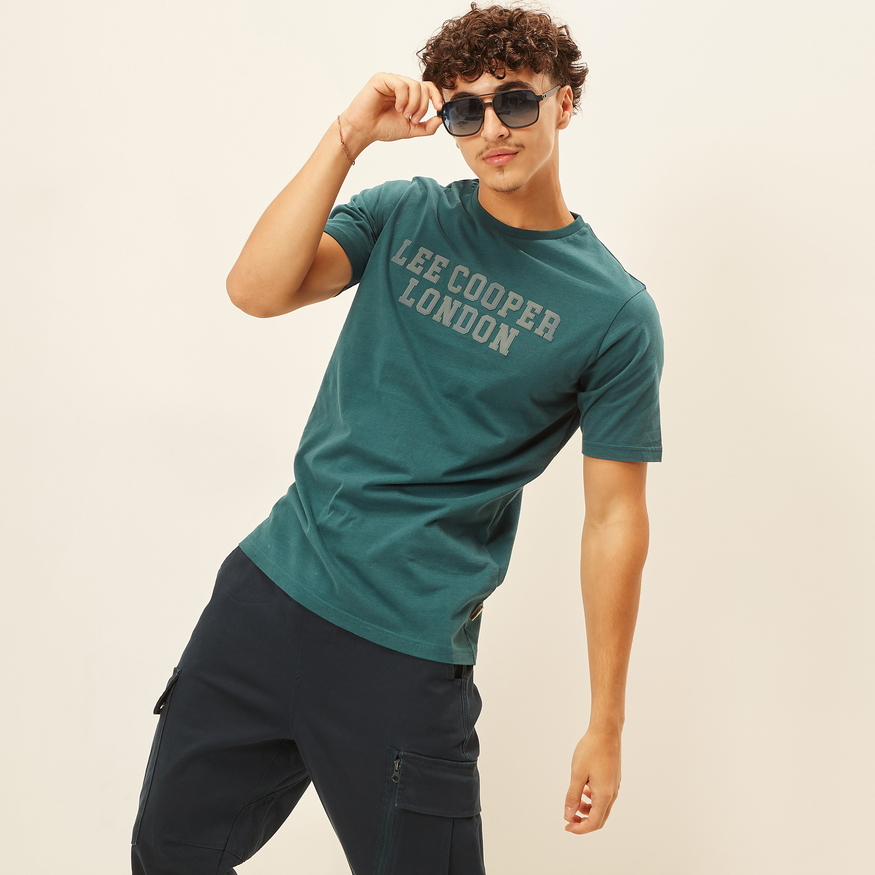 Lee Cooper Embossed T-shirt with Crew Neck and Short Sleeves-men-clothing-tshirtsandpolos-tshirts-image-15