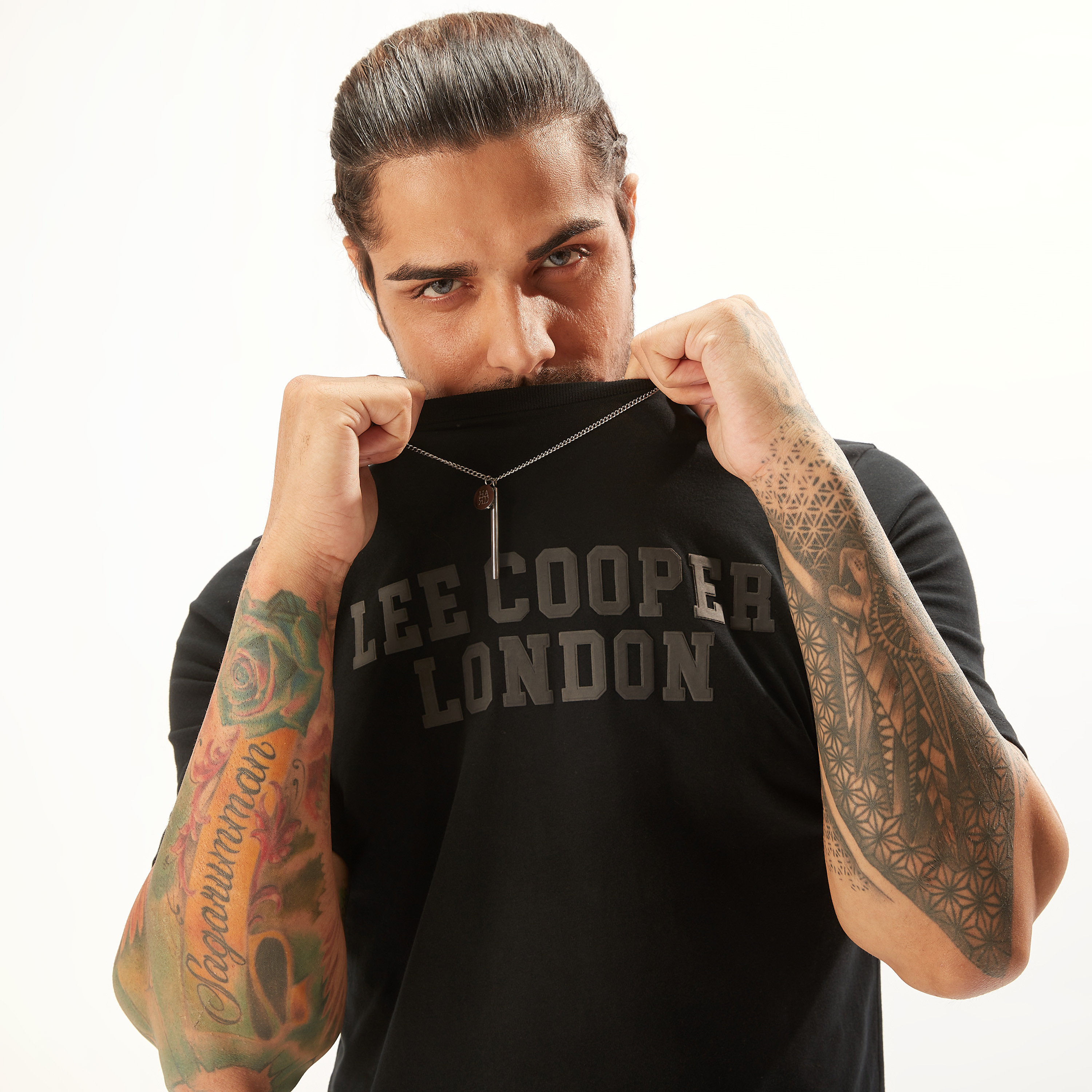 Lee Cooper Embossed T-shirt with Crew Neck and Short Sleeves-men-clothing-tshirtsandpolos-tshirts-image-11