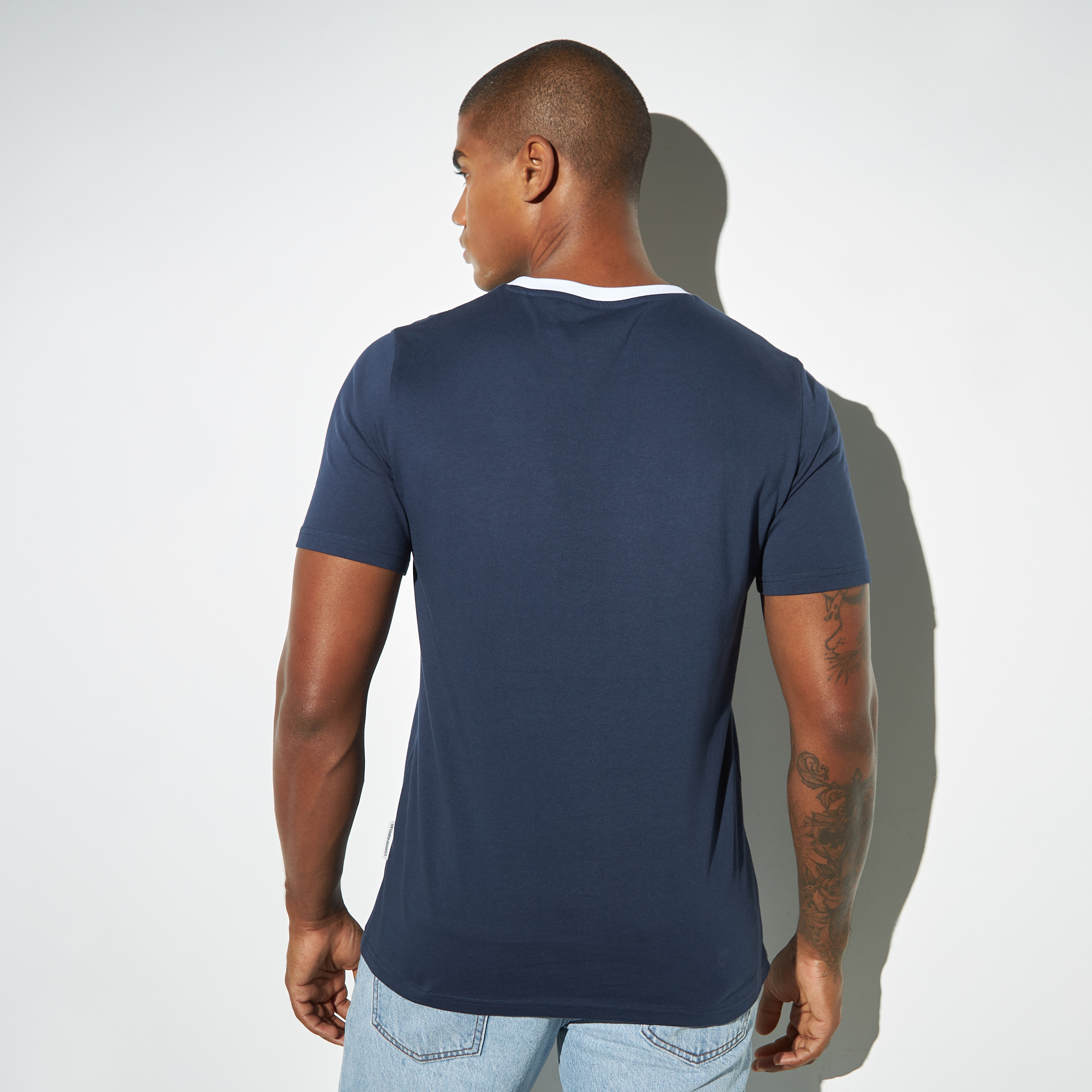 Lee Cooper Logo Print Crew Neck T-shirt with Short Sleeves-men-clothing-tshirtsandpolos-tshirts-image-2