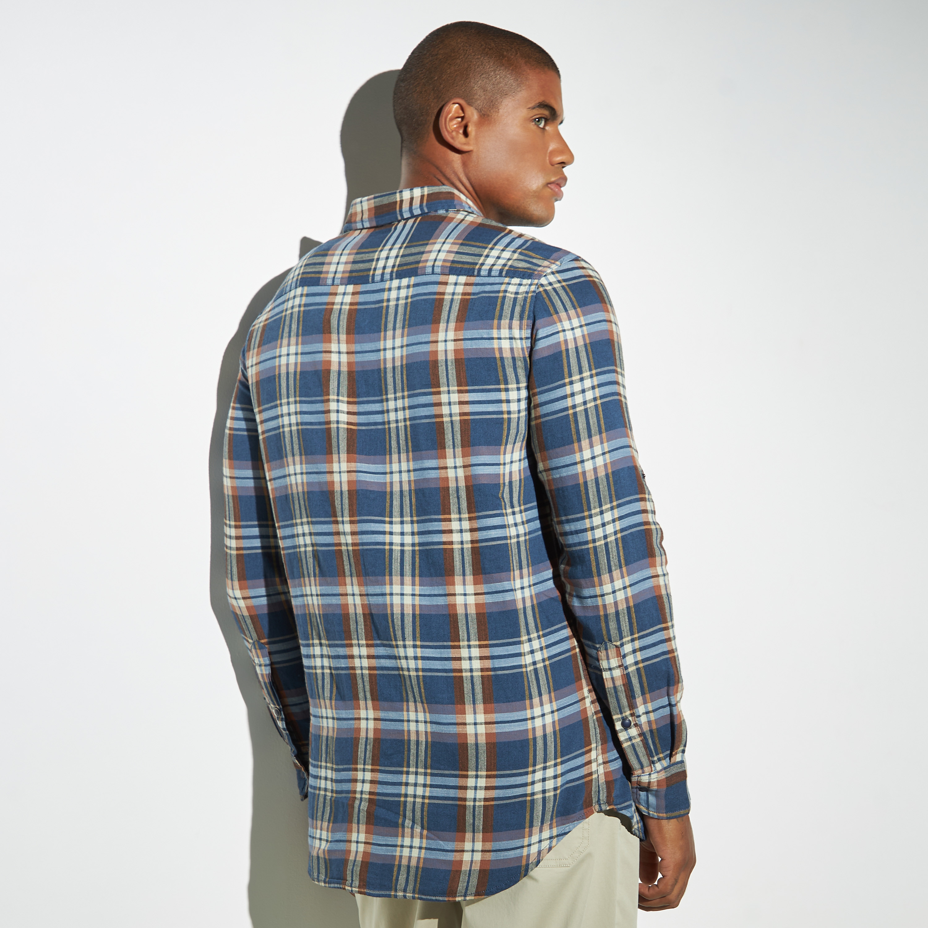 Lee Cooper All-Over Checked Shirt with Pockets and Long Sleeves-men-clothing-shirts-image-3