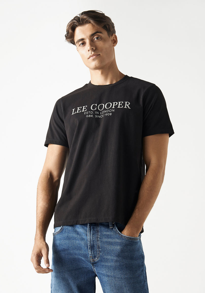Buy Men's Lee Cooper Typographic Print T-shirt with Crew Neck Online ...