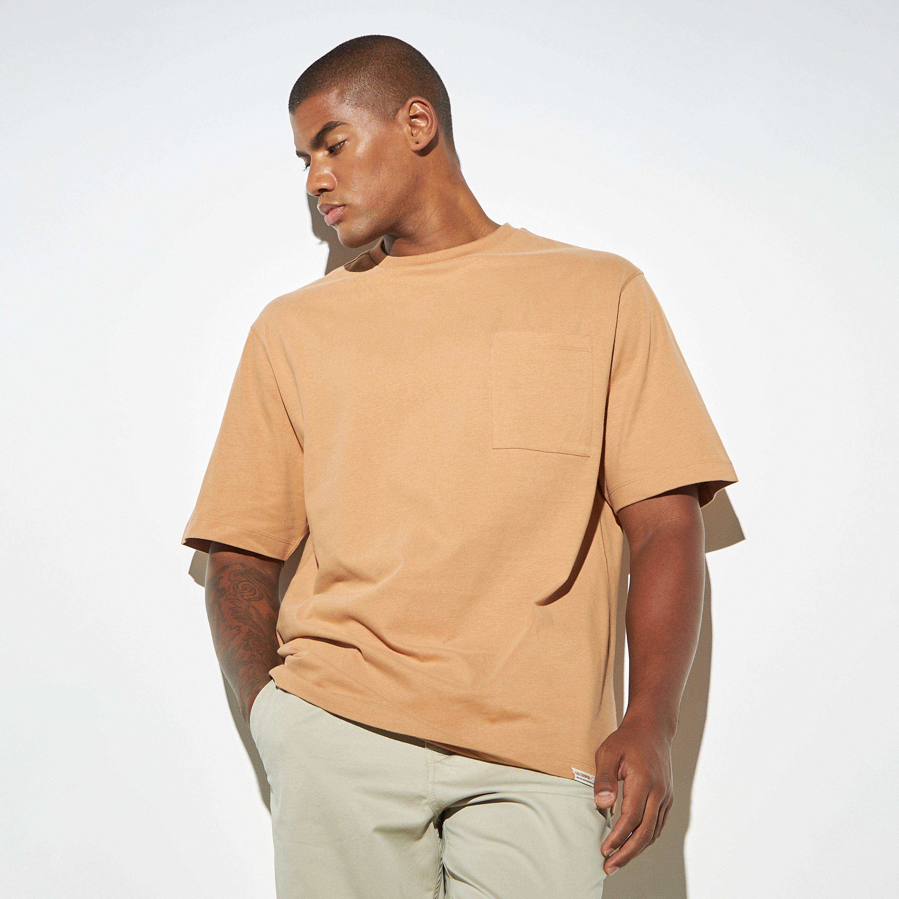 Tan crew on sale neck t shirt