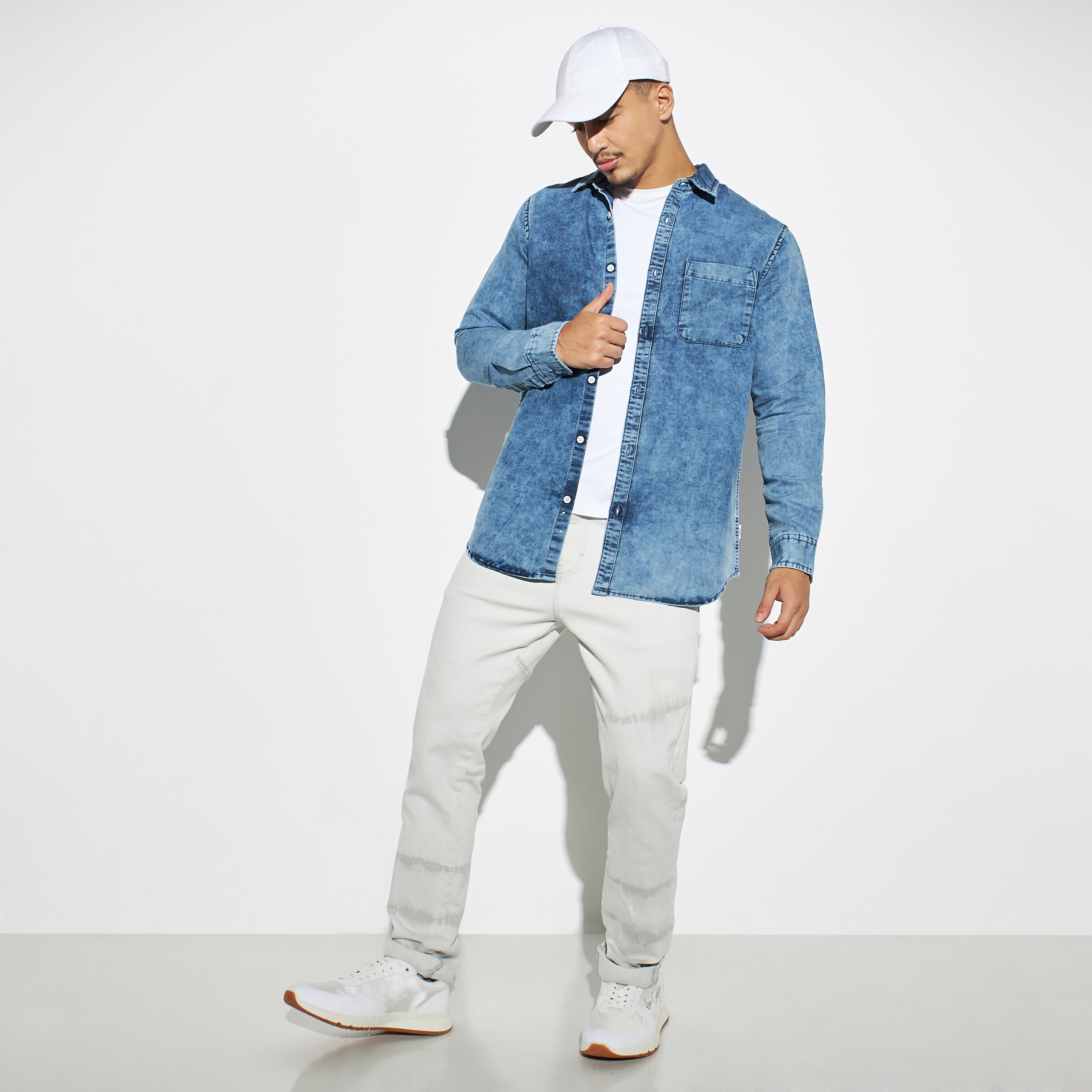 Denim shirts with store cap