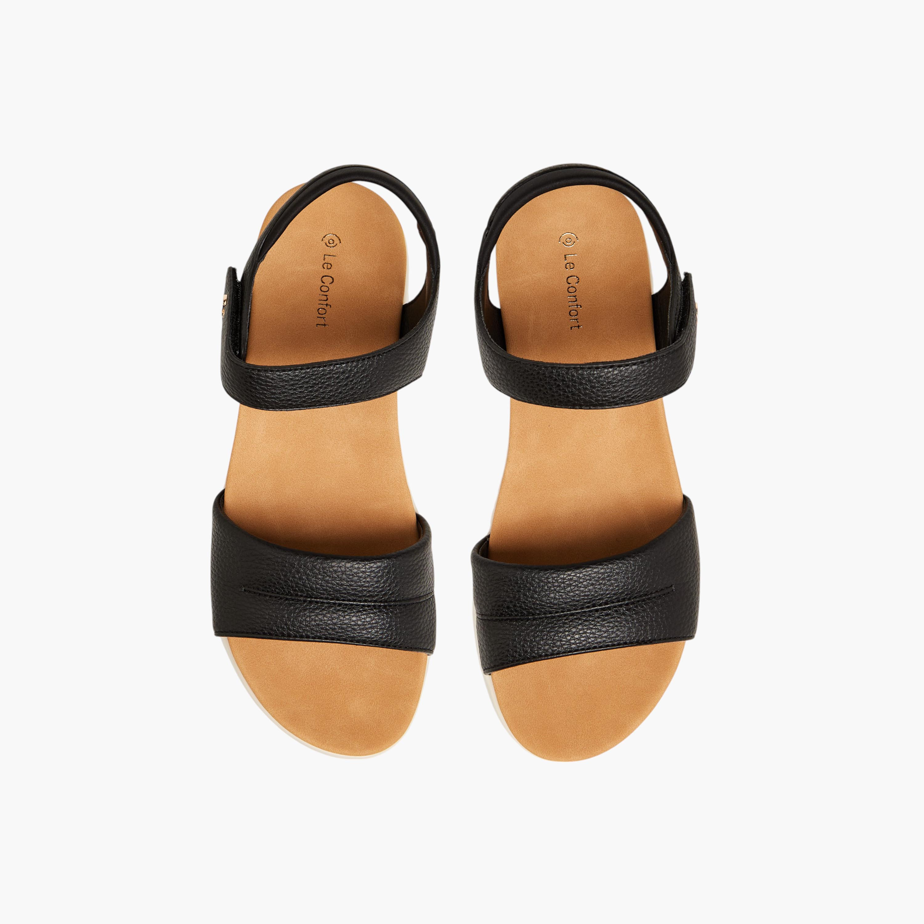 صندل سادة بشريط إغلاق لاصق من لو كونفورت-women-shoes-sandals-heeled-image-1
