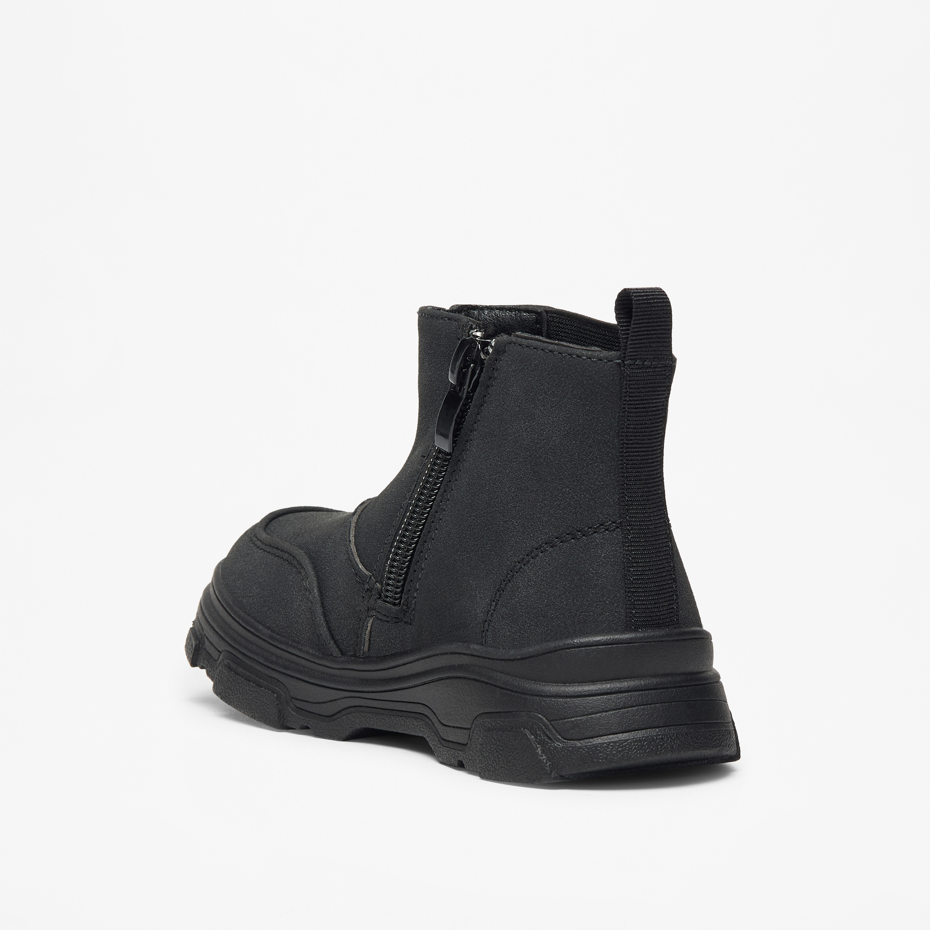 LBL by Shoexpress Solid High Cut Boots with Zip Closure-boys-shoes-boots-image-2