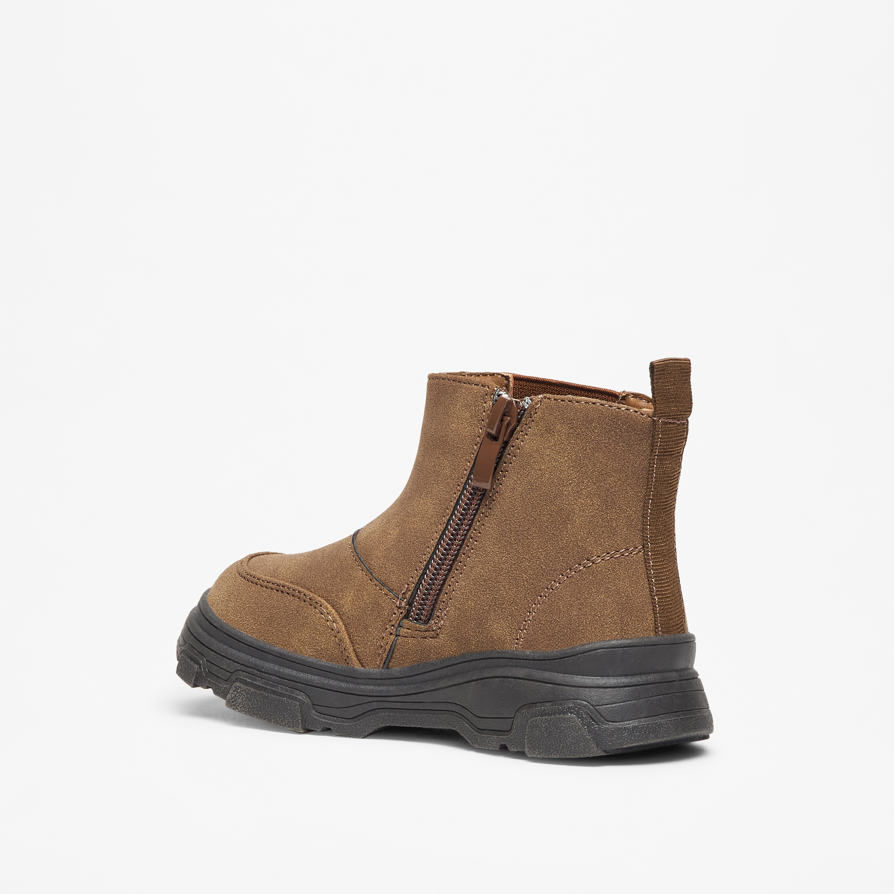 LBL by Shoexpress Solid High Cut Boots with Zip Closure-boys-shoes-boots-image-3