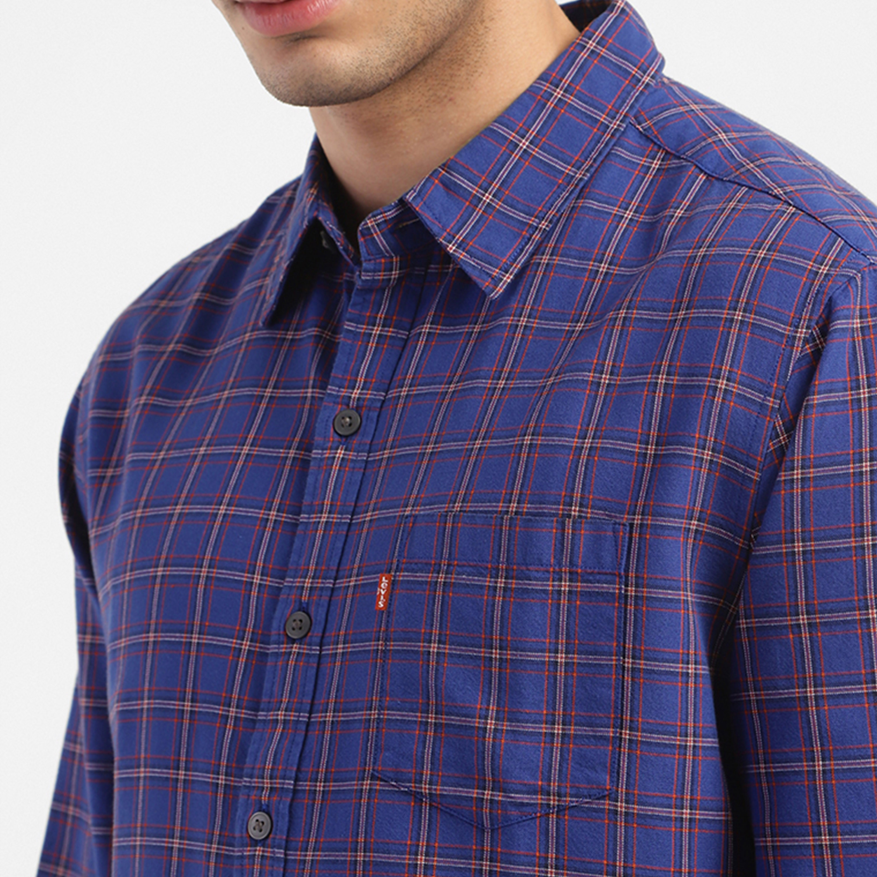 Levi's Men's Checked Collared Long Sleeves Dress Shirt-men-clothing-shirts-image-4