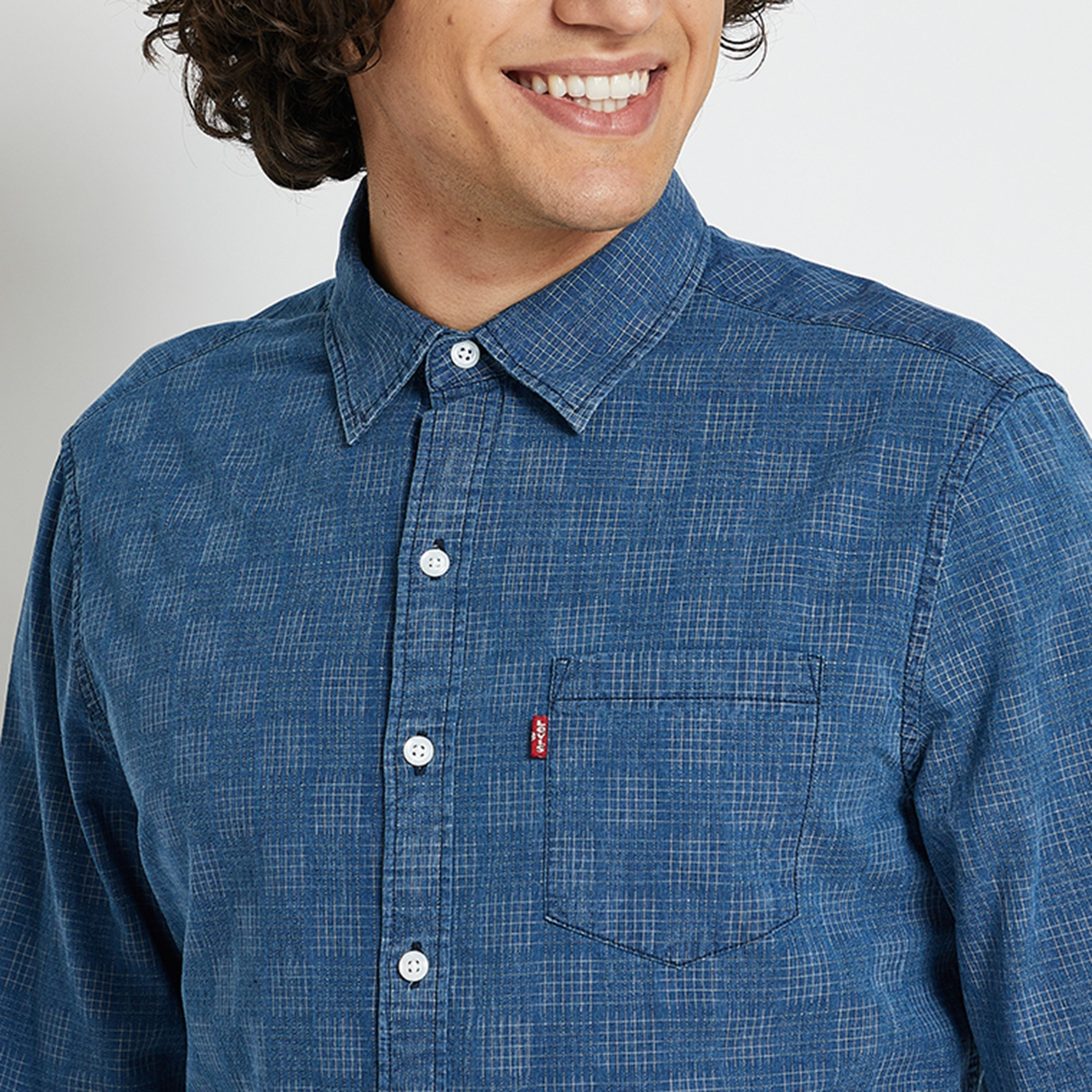 قميص كاجوال بأكمام طويلة مع مربعات من ليفايز-men-clothing-shirts-image-2
