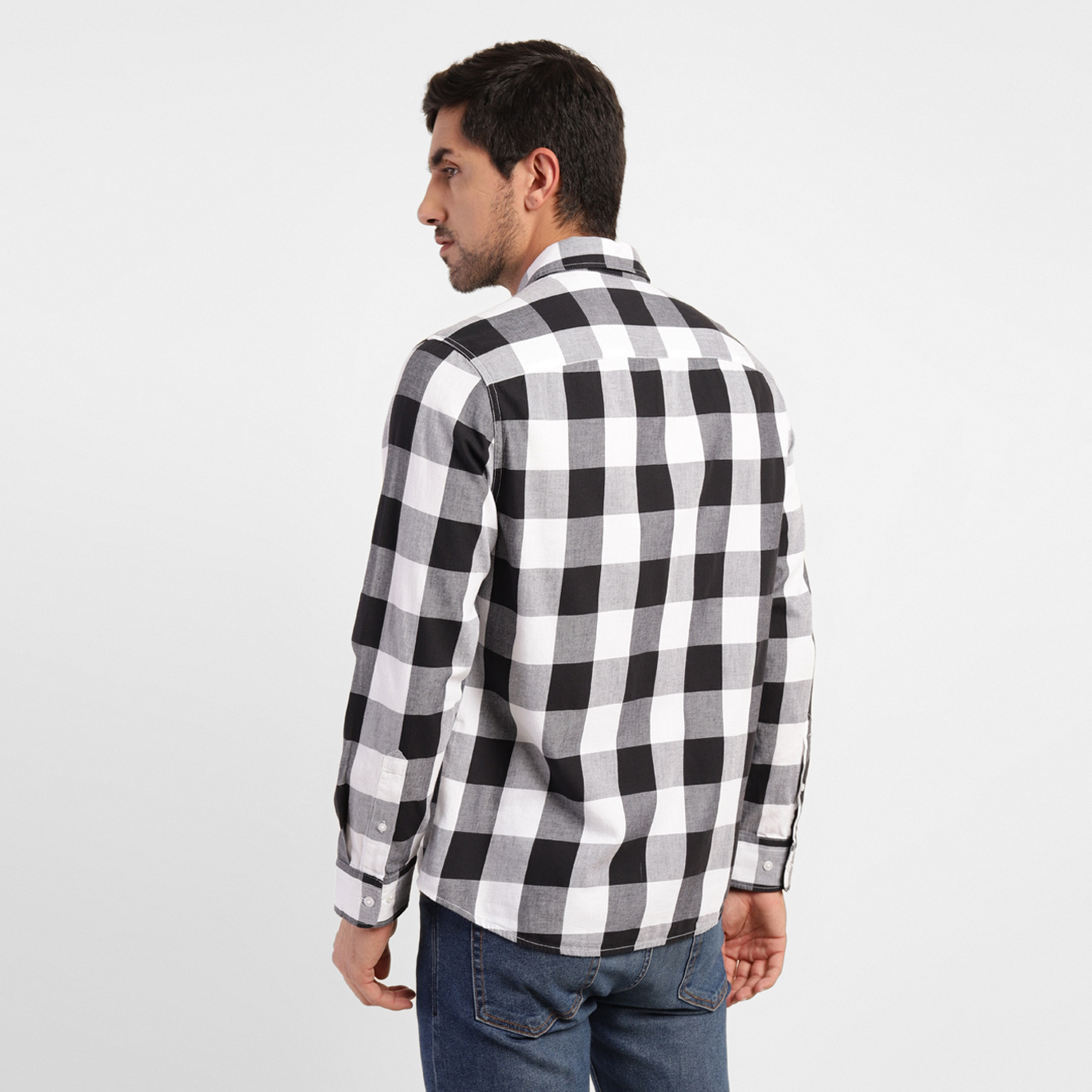 Levi's Checked Collared Long Sleeves Shirt with Patch Pocket-men-clothing-shirts-image-4
