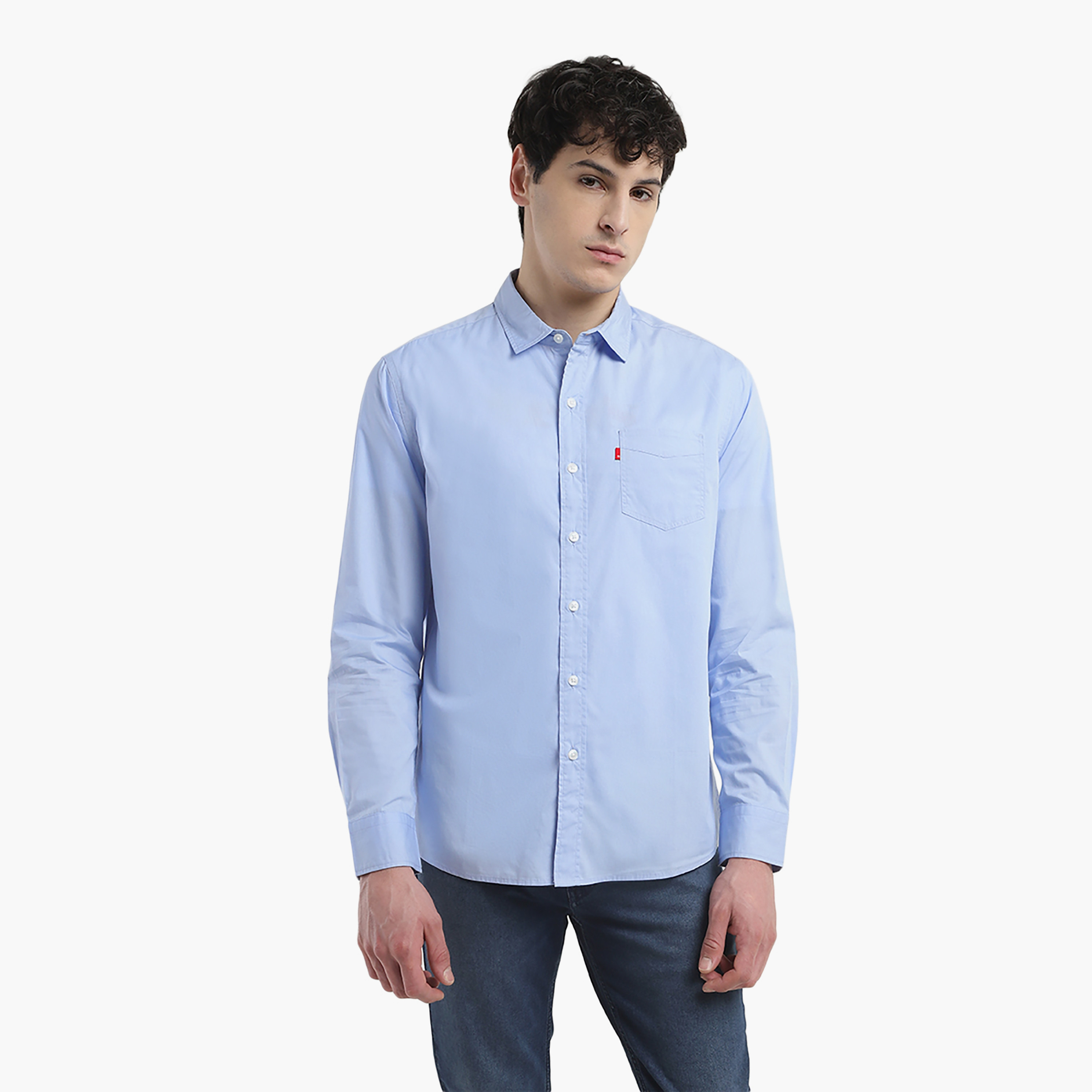 Levi's Plain Collared Long Sleeves Shirt-men-clothing-shirts-image-1