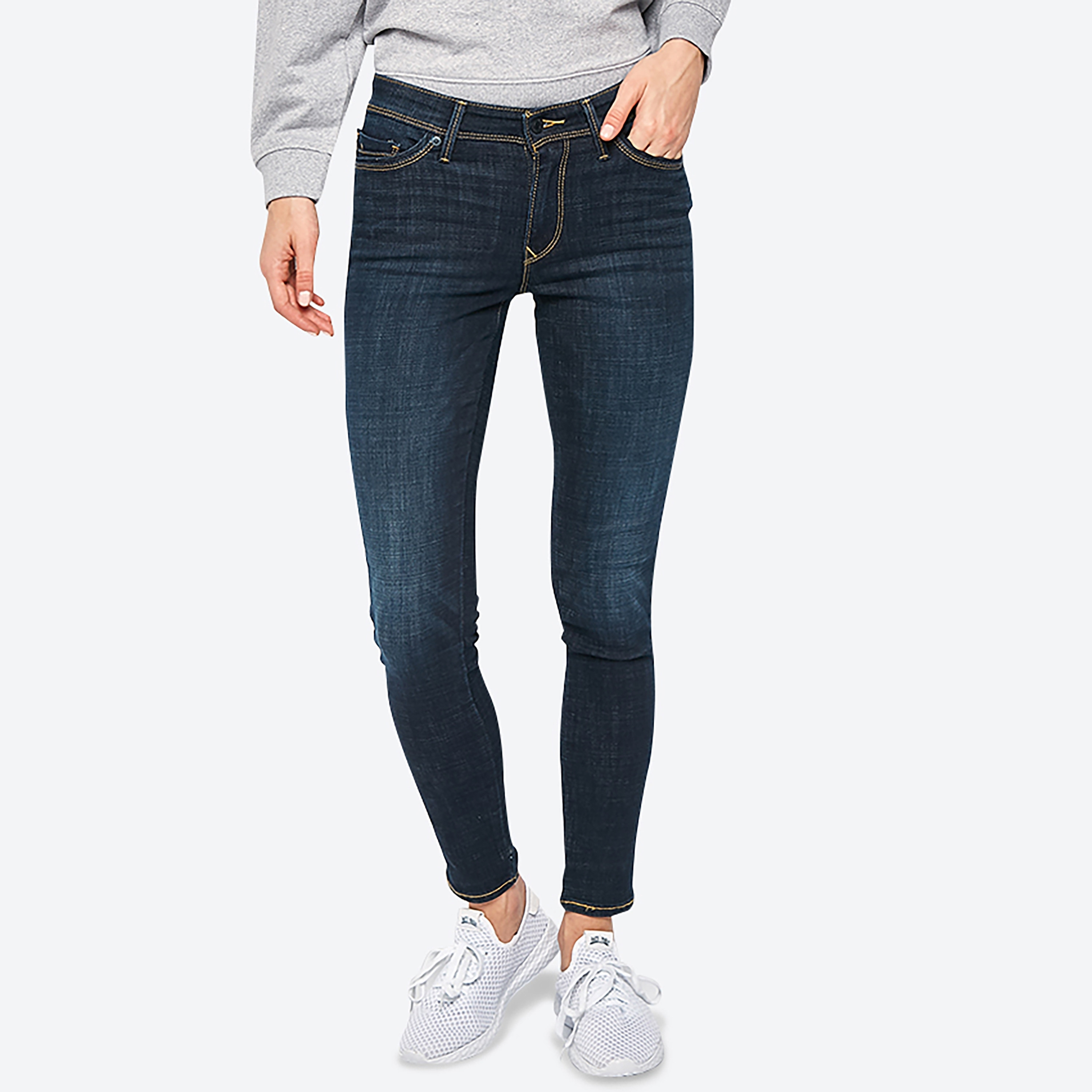Levi's 711 Skinny Fit Blue Plain Women's Jeans-women-clothing-bottoms-jeans-image-1
