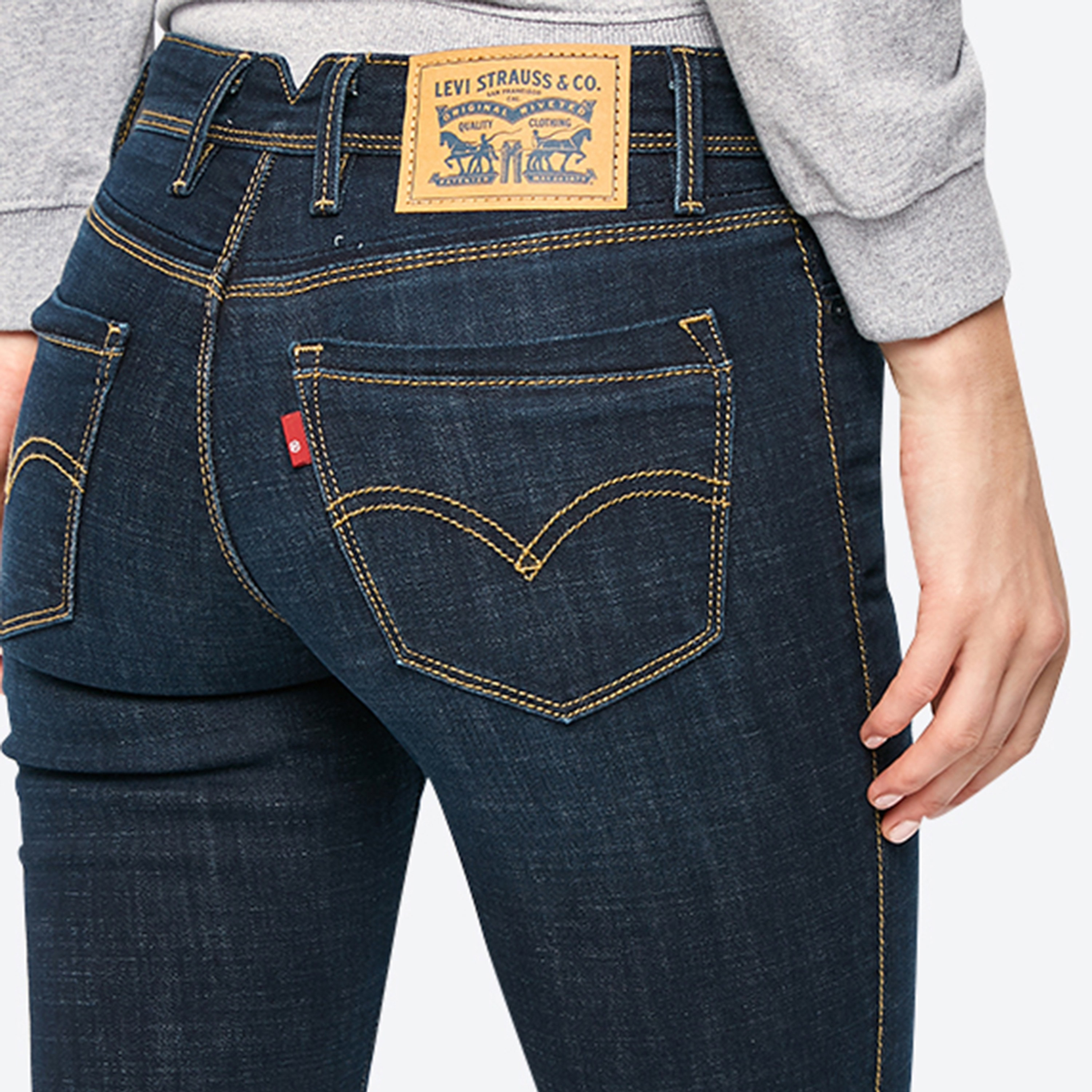 Levi's 711 Skinny Fit Blue Plain Women's Jeans-women-clothing-bottoms-jeans-image-2