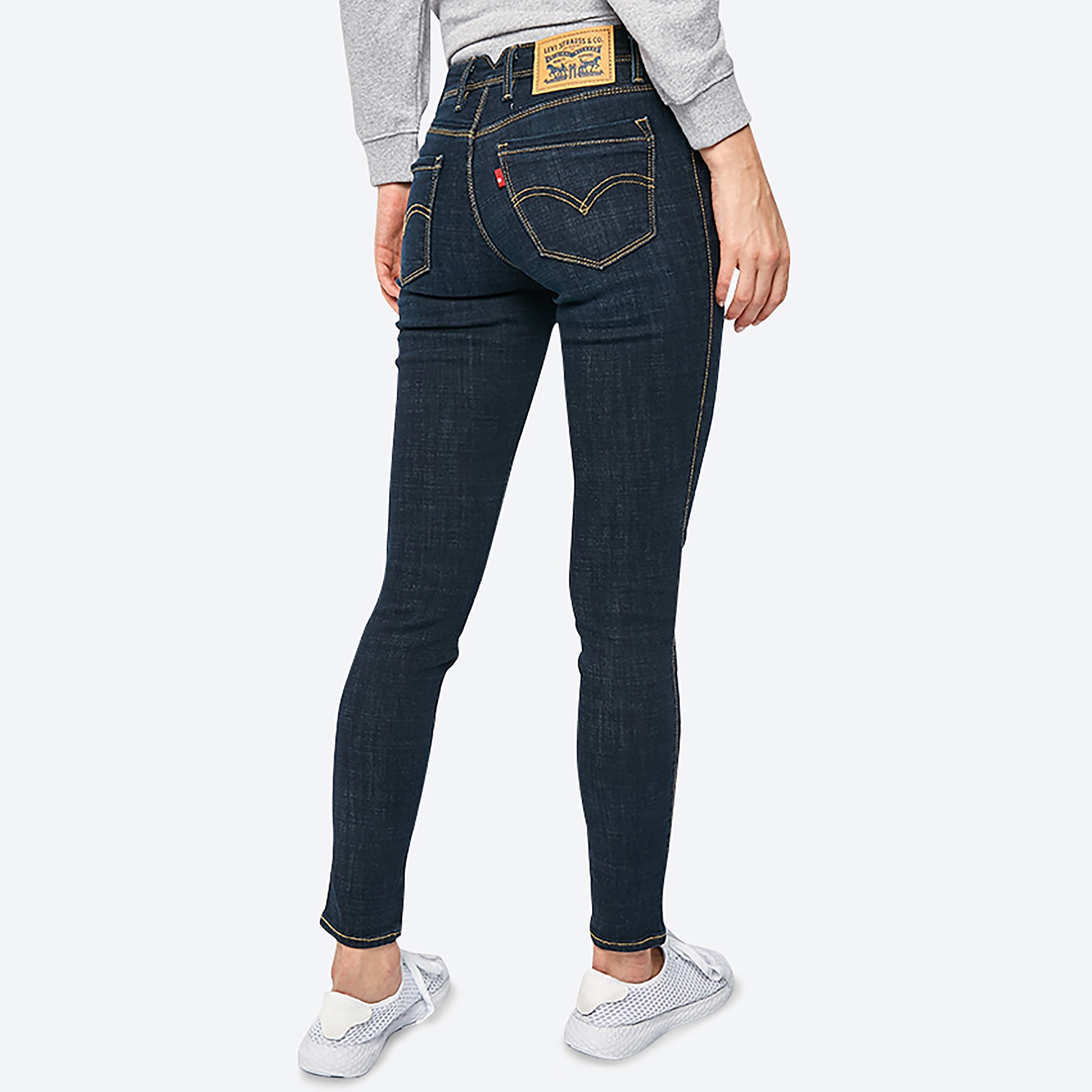 Levi's 711 Skinny Fit Blue Plain Women's Jeans-women-clothing-bottoms-jeans-image-3