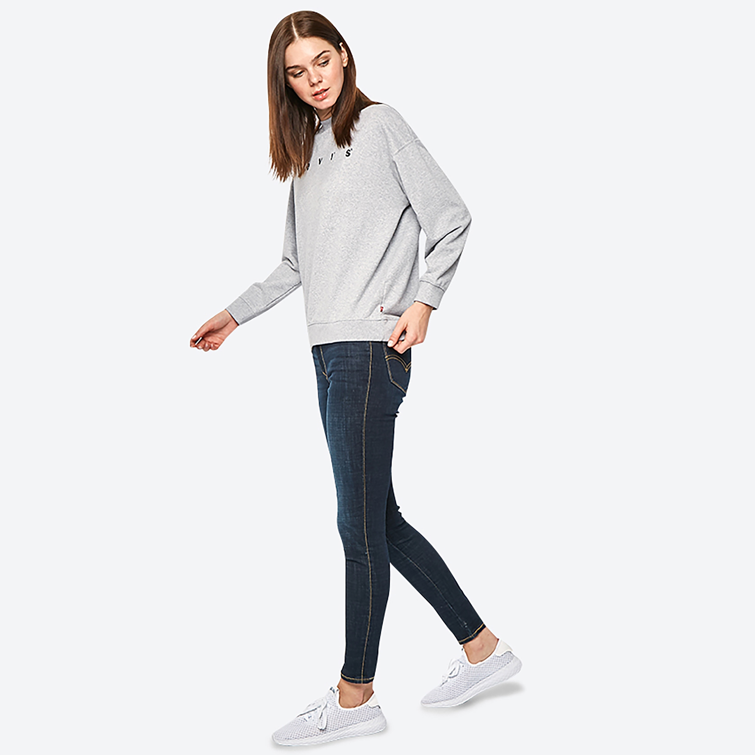 Levi's 711 Skinny Fit Blue Plain Women's Jeans-women-clothing-bottoms-jeans-image-4