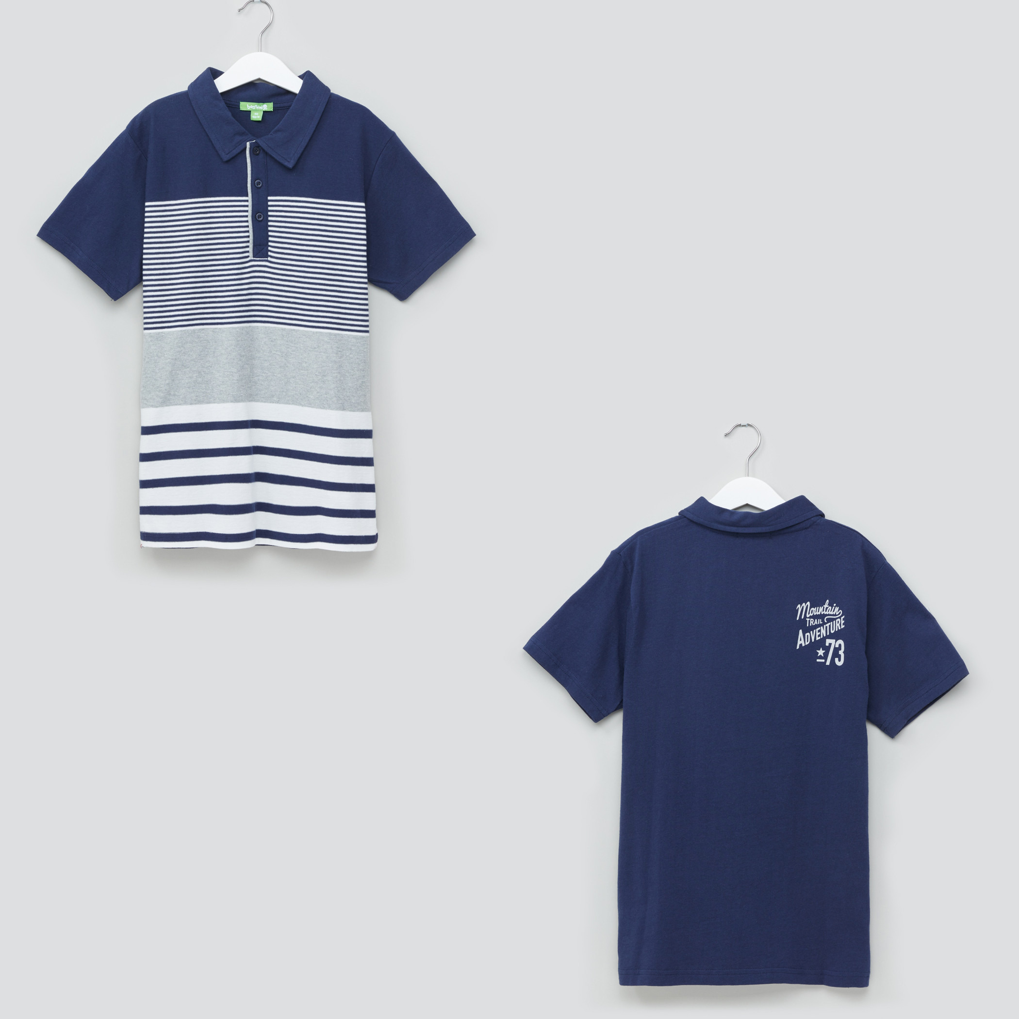 Bossini Striped Polo Neck Short Sleeves T-Shirt-boys-clothing-tshirtsandpolos-image-1