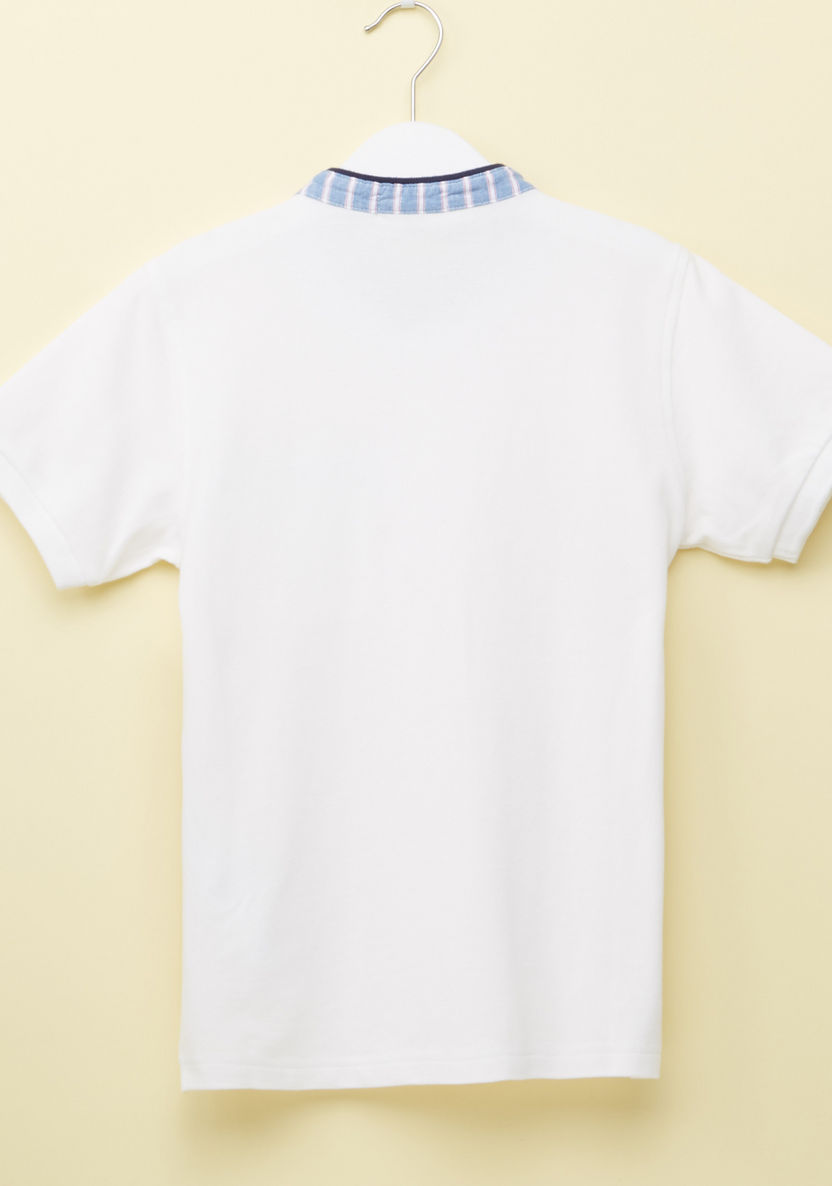 Bossini Striped Mandarin Collar T-shirt-T Shirts-image-2