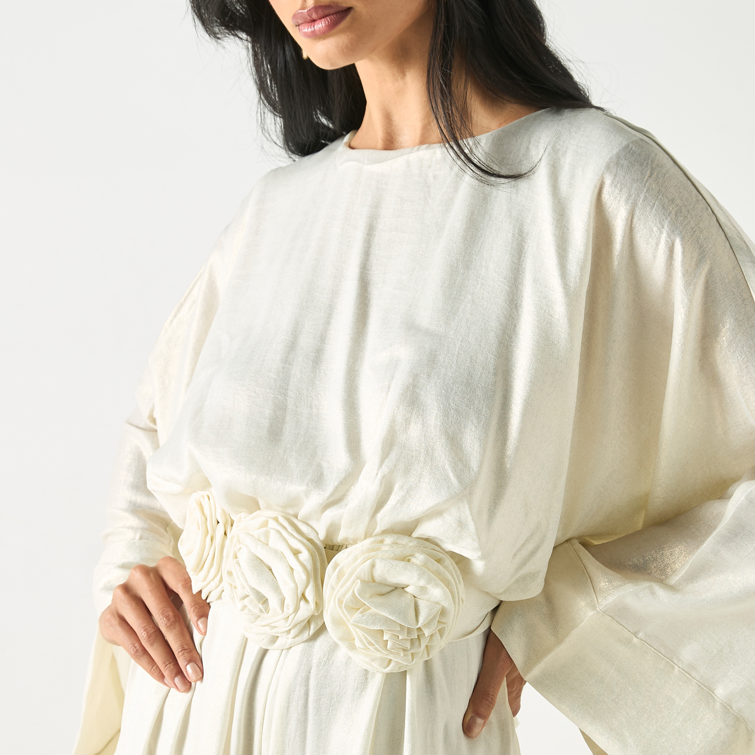 جمبسوت سادة بأرجل واسعة وأكمام طويلة وحزام رباط-women-clothing-jumpsuits-image-8