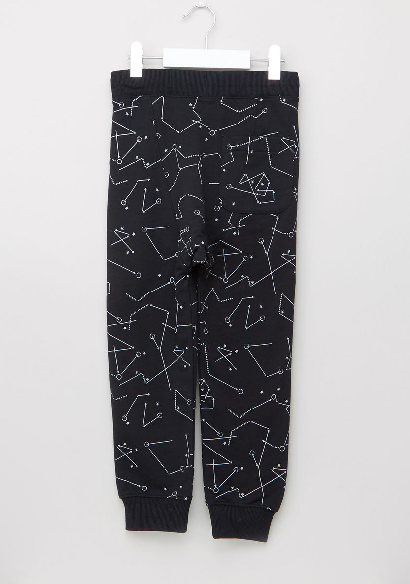 Bossini Printed Jog Pants with Elasticised Waistband and Drawstring-Joggers-image-2