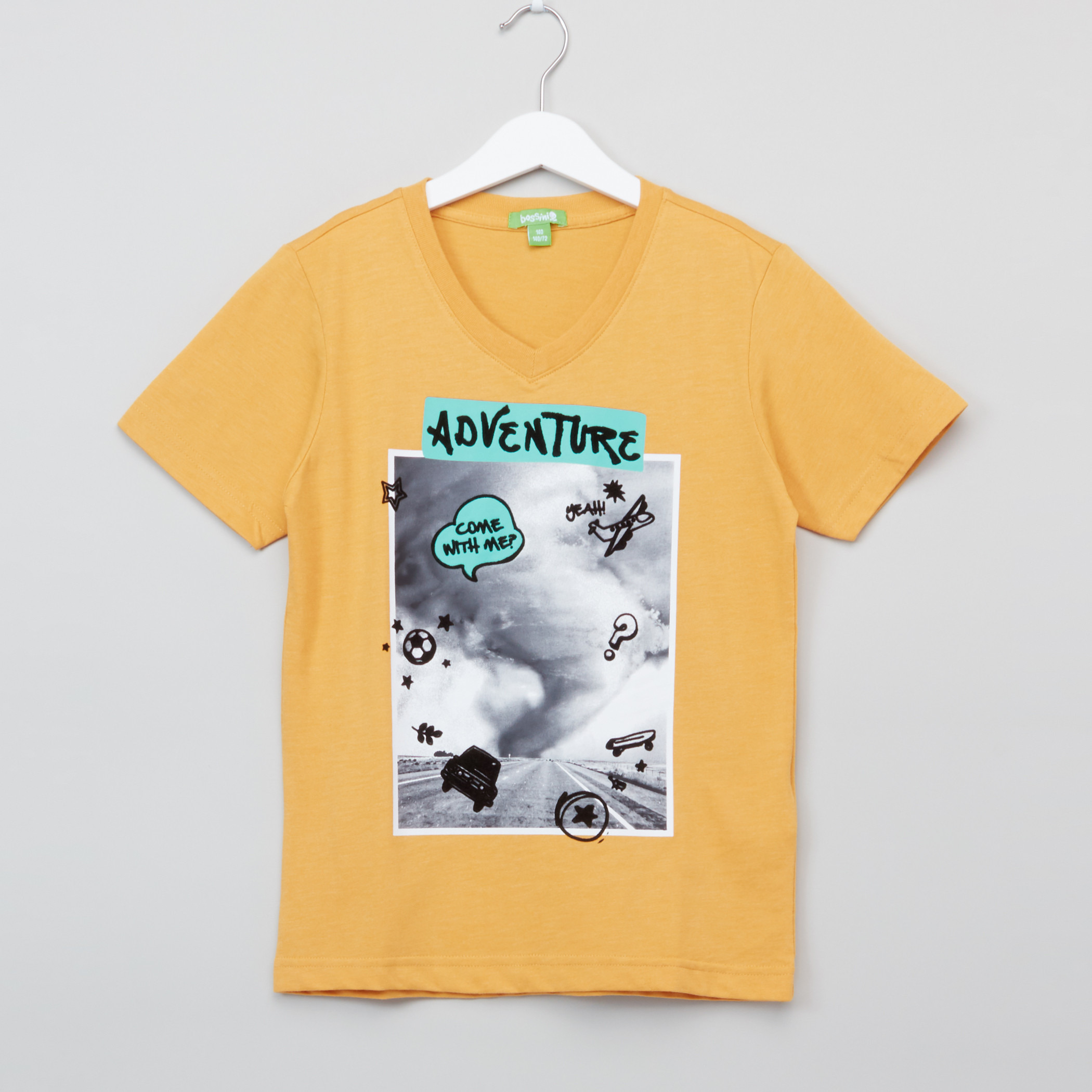 Bossini Printed V-Neck Short Sleeves T-Shirt-boys-clothing-tshirtsandpolos-image-1