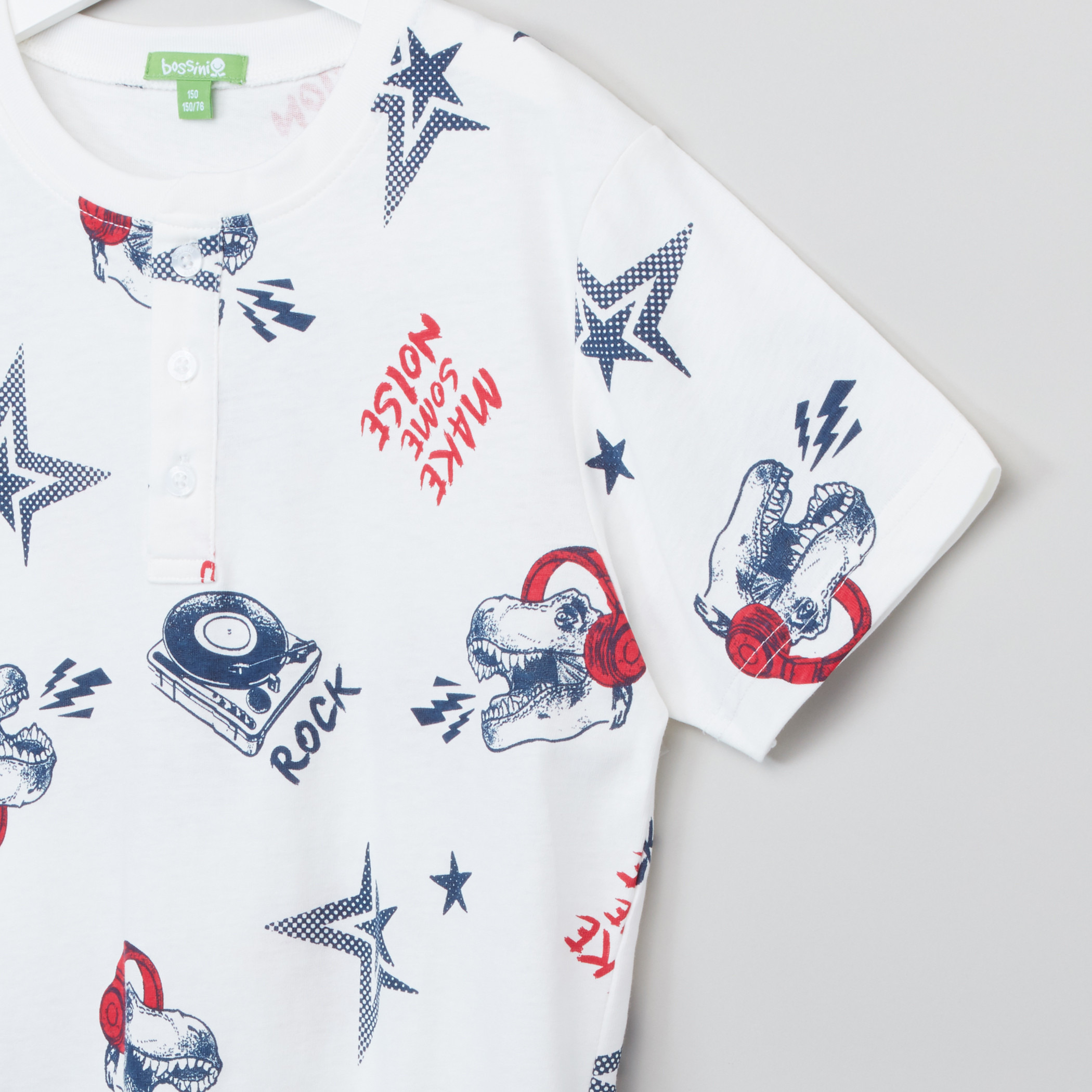 تيشيرت مطبوع بياقة هينلي وأكمام قصيرة من بوسيني-boys-clothing-tshirtsandpolos-image-2