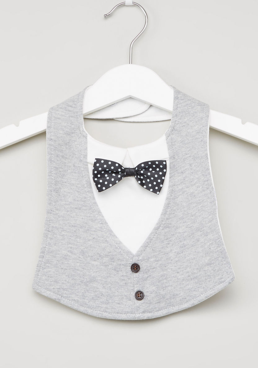 Juniors Bow and Button Detail Bib with Snap Button Closure-Bibs and Burp Cloths-image-0