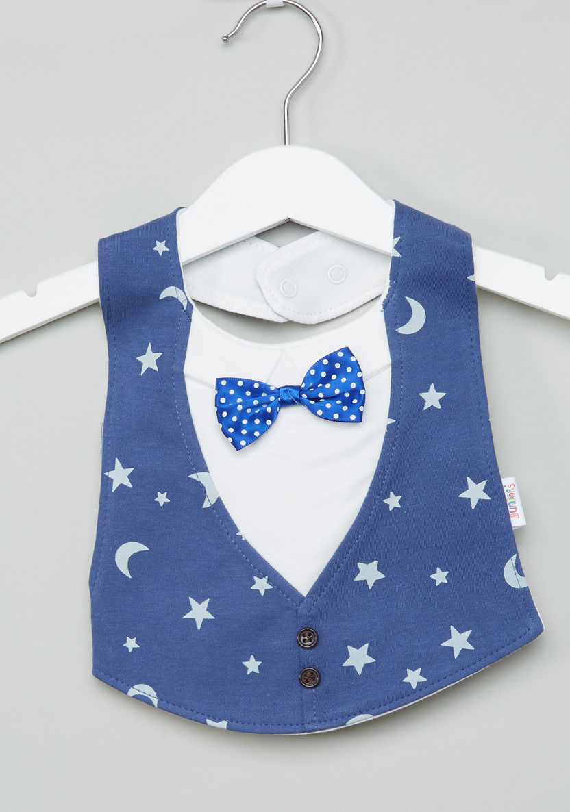 Juniors Printed Bib with Bow Detail-Bibs and Burp Cloths-image-0
