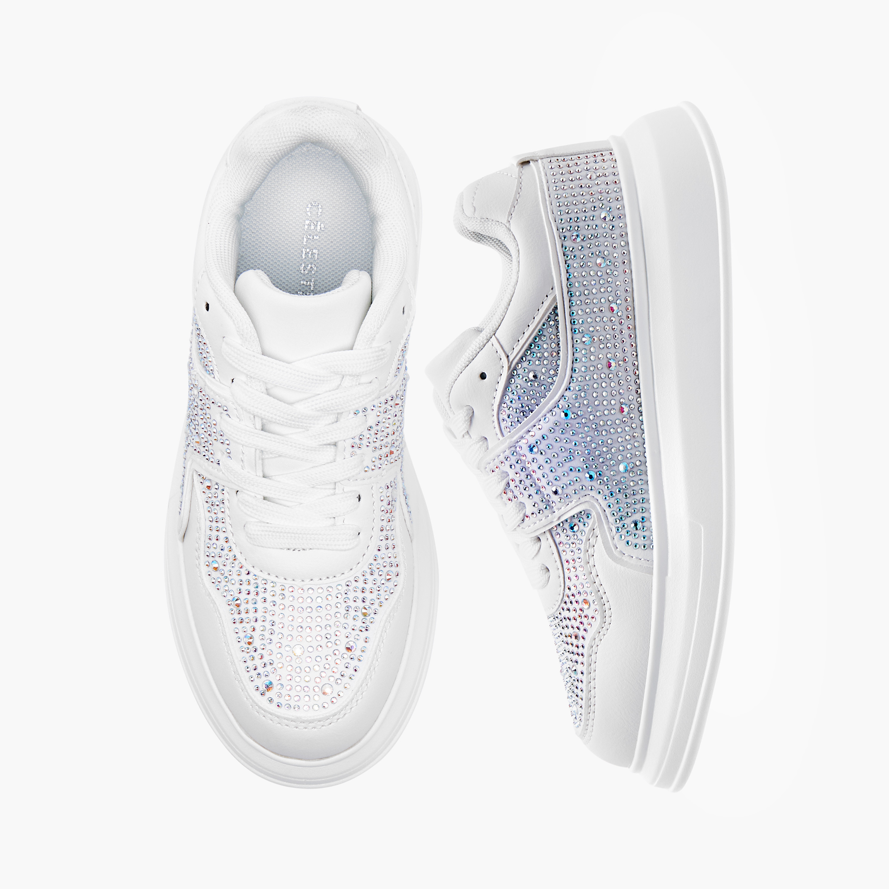 Celeste Girls' Embellished Sneakers with Hook and Loop Closure-girls-shoes-sneakers-image-1