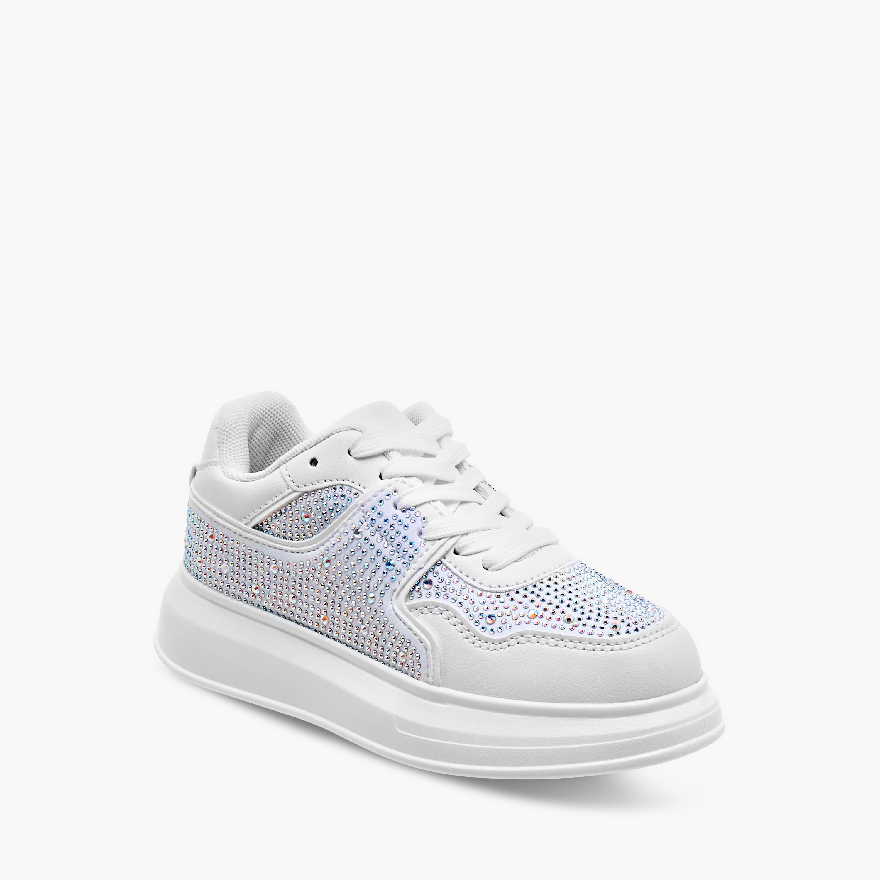 Celeste Girls' Embellished Sneakers with Hook and Loop Closure-girls-shoes-sneakers-image-2