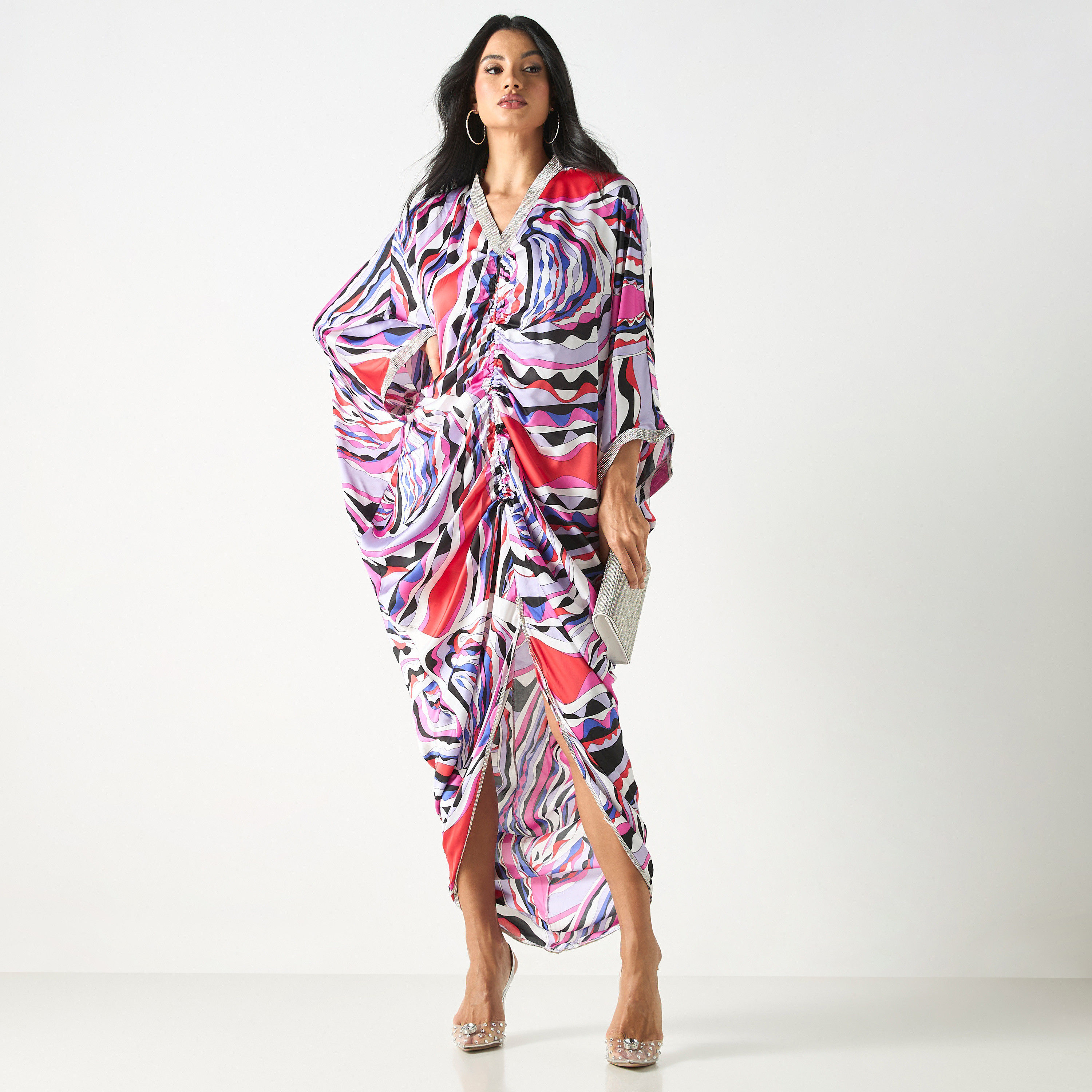 فستان ساتان بدانتيل وطبعات-women-clothing-dresses-image-1
