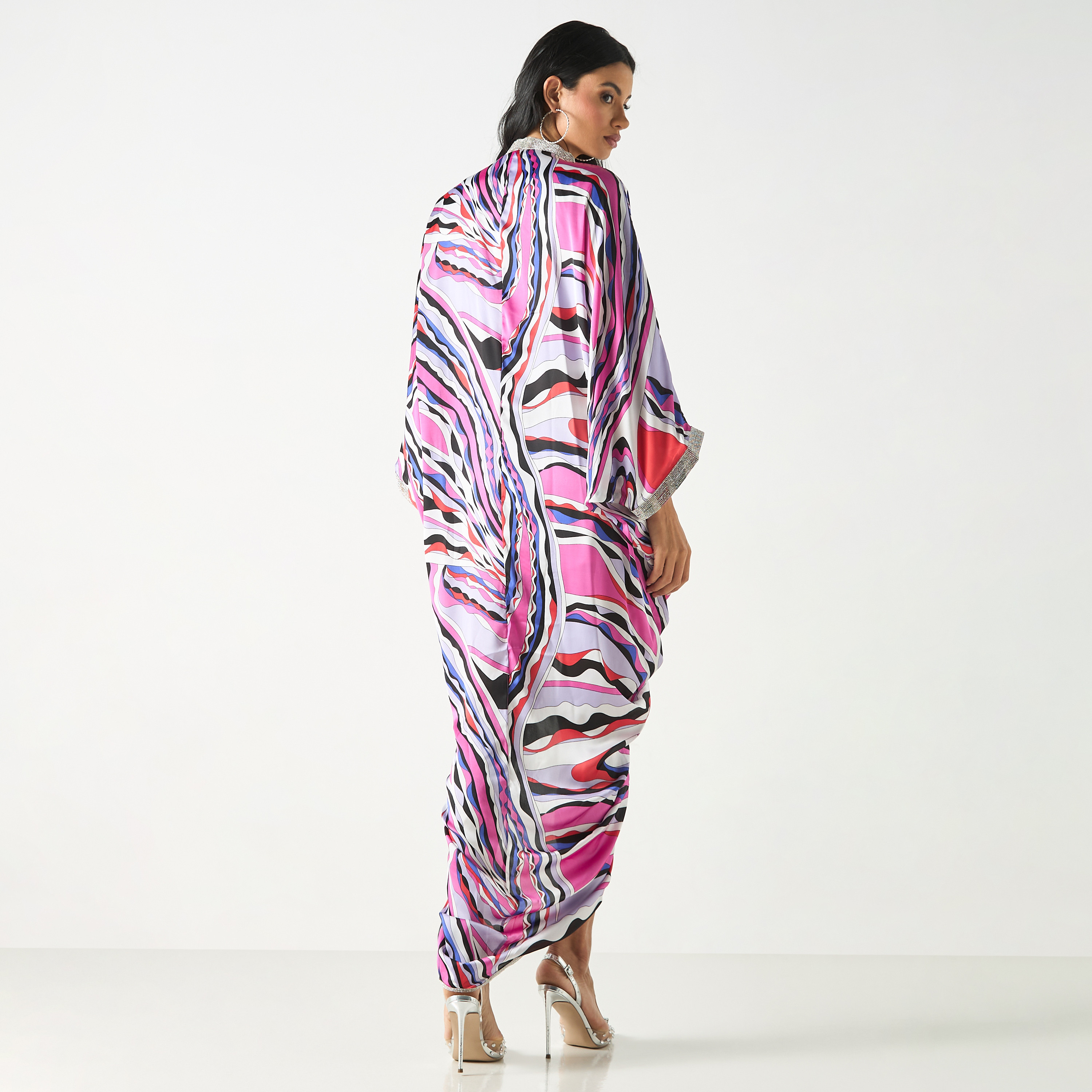 Golden Apple All-Over Print Satin Dress with Lace Trim-women-clothing-dresses-image-3