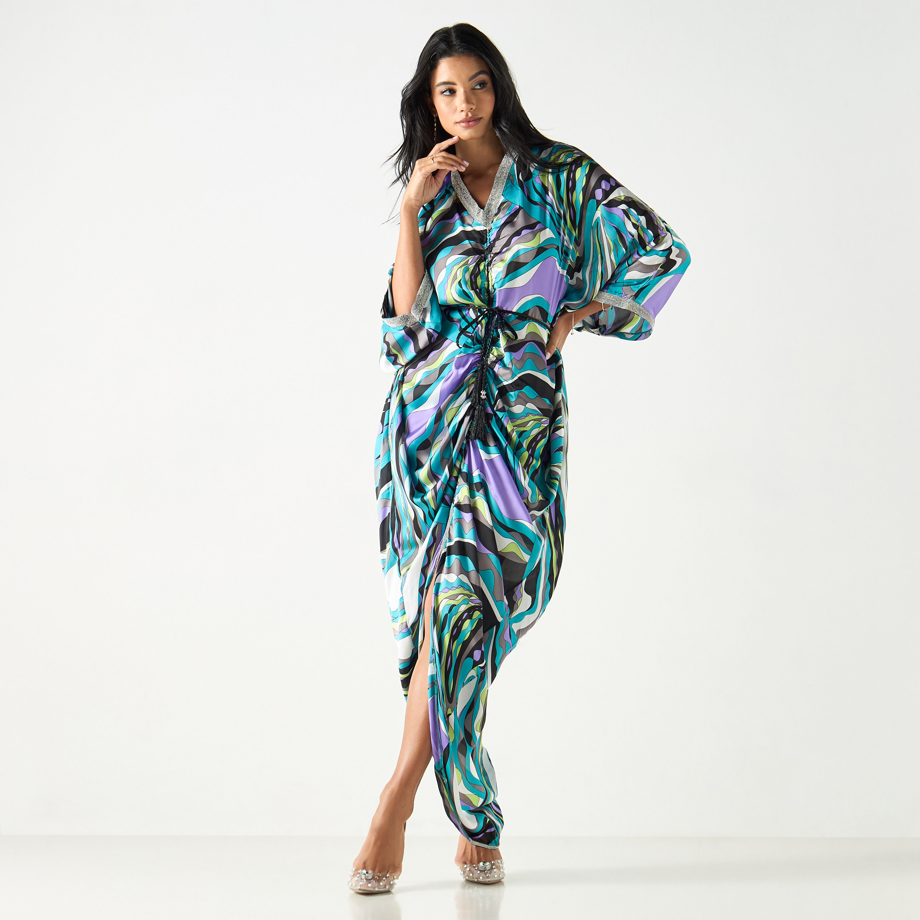 فستان ساتان بدانتيل وطبعات-women-clothing-dresses-image-9