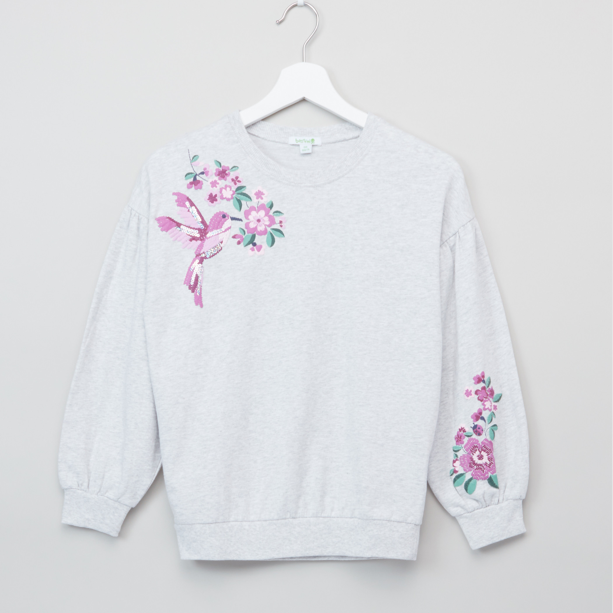 Bossini Embroidered Long Sleeves Sweat Top-girls-clothing-winterwear-jacketsandcoats-image-1
