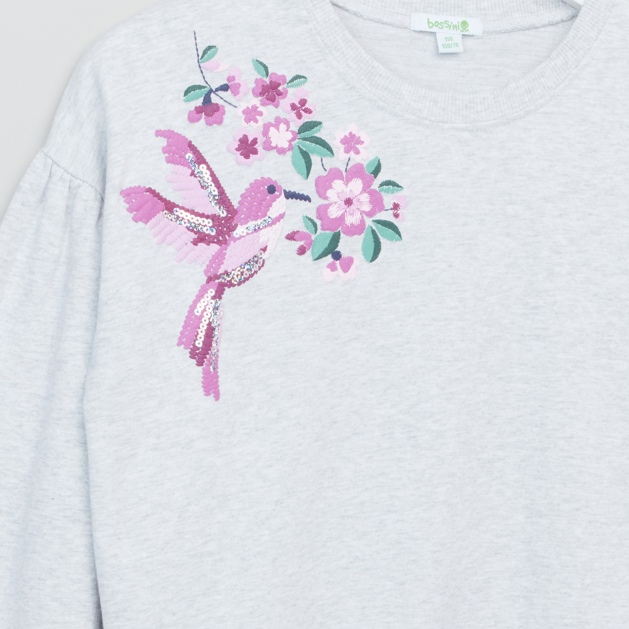 Bossini Embroidered Long Sleeves Sweat Top-girls-clothing-winterwear-jacketsandcoats-image-2