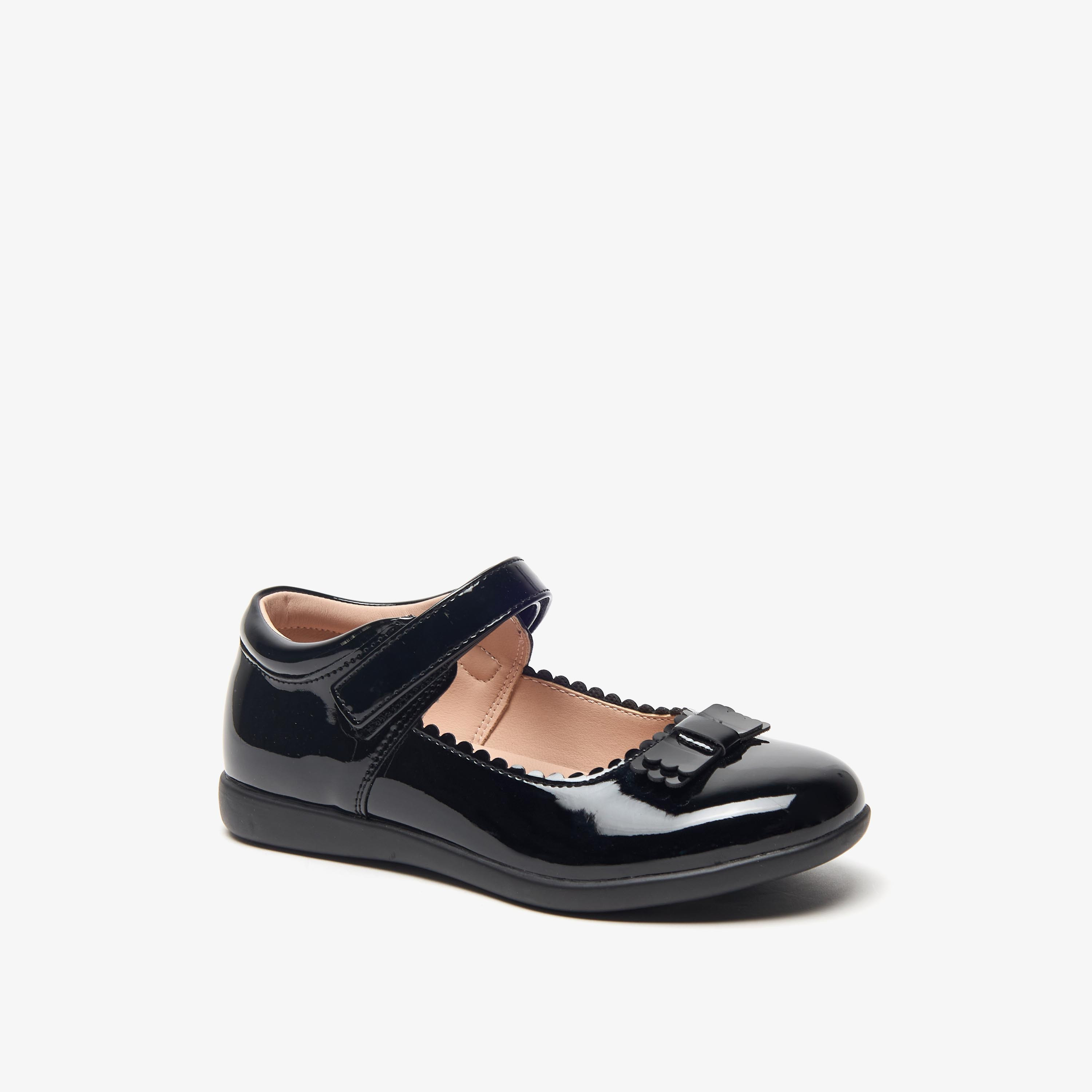حذاء ماري جين مدرسي بشريط إغلاق وزخارف فيونكة من فلورا بيلا-girls-shoes-schoolshoes-image-1