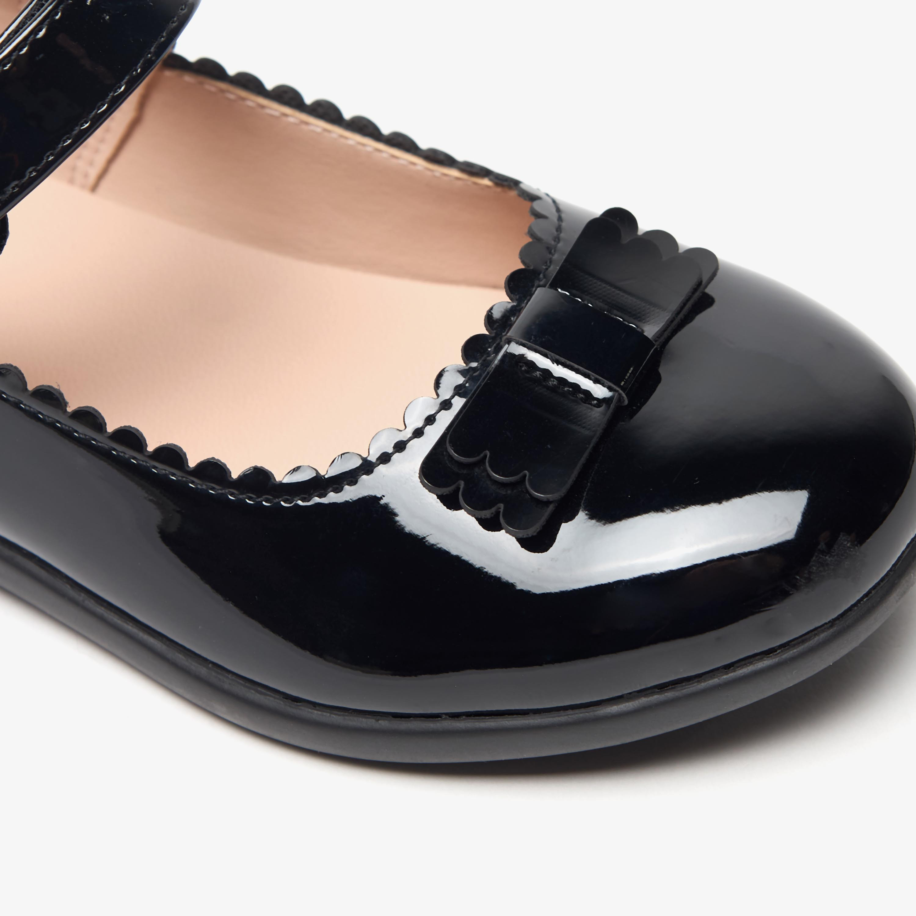 Flora Bella Bow Applique Mary Jane School Shoes with Hook and Loop Closure-girls-shoes-schoolshoes-image-5