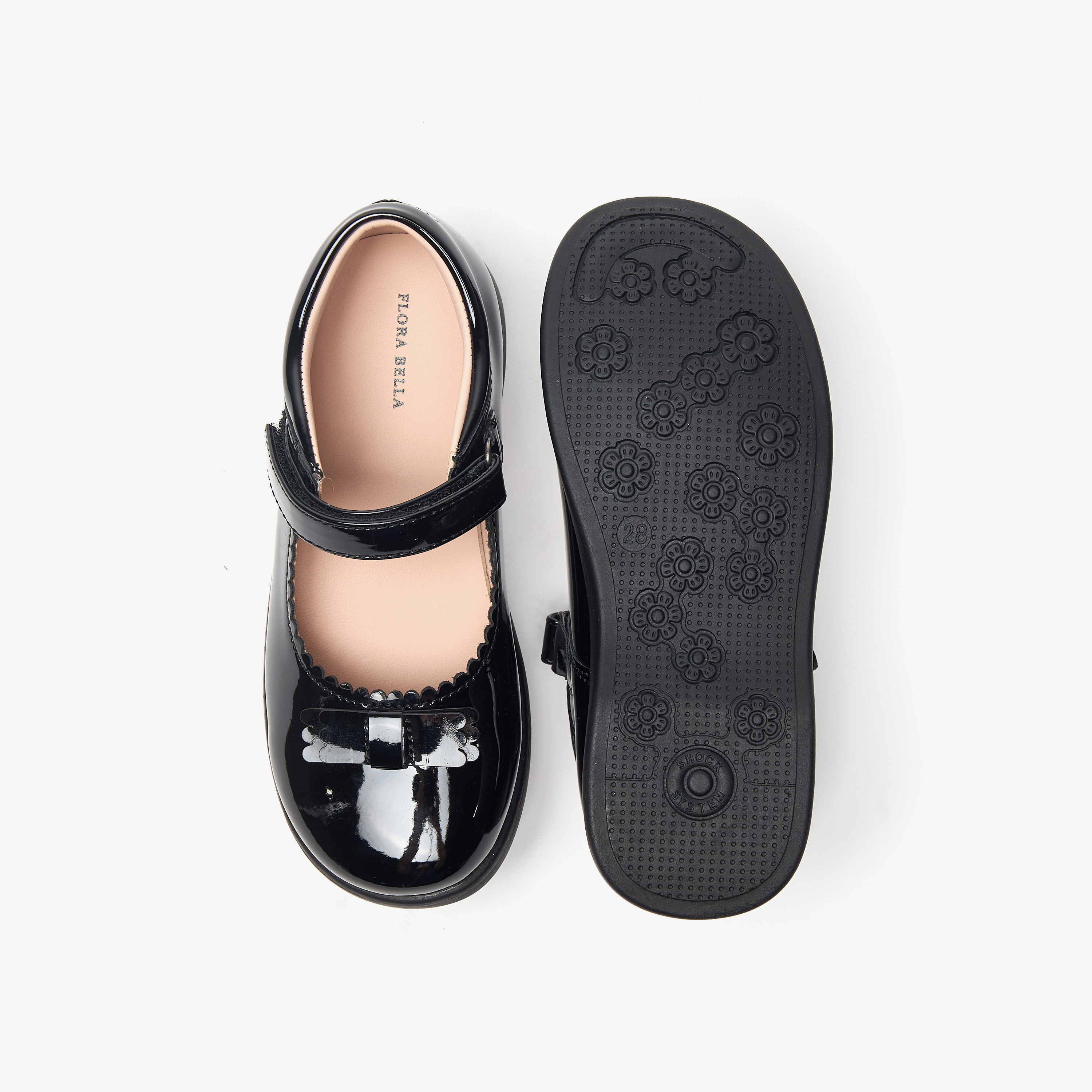 حذاء ماري جين بزخرفة فيونكة وشريط إغلاق من فلورا بيلا-girls-shoes-schoolshoes-image-4