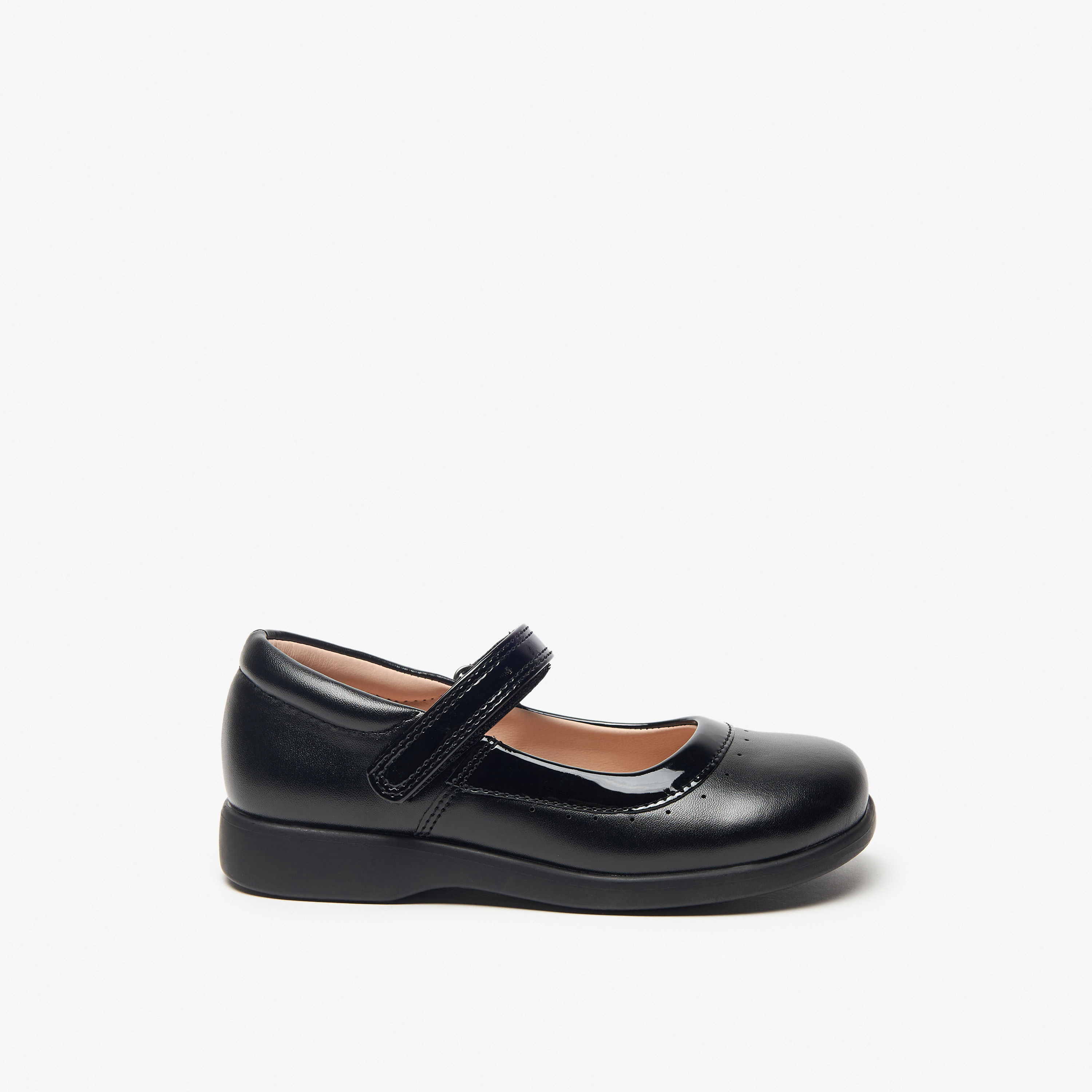 Flora Bella Perforated Mary Jane School Shoes with Hook and Loop Closure-girls-shoes-schoolshoes-image-3