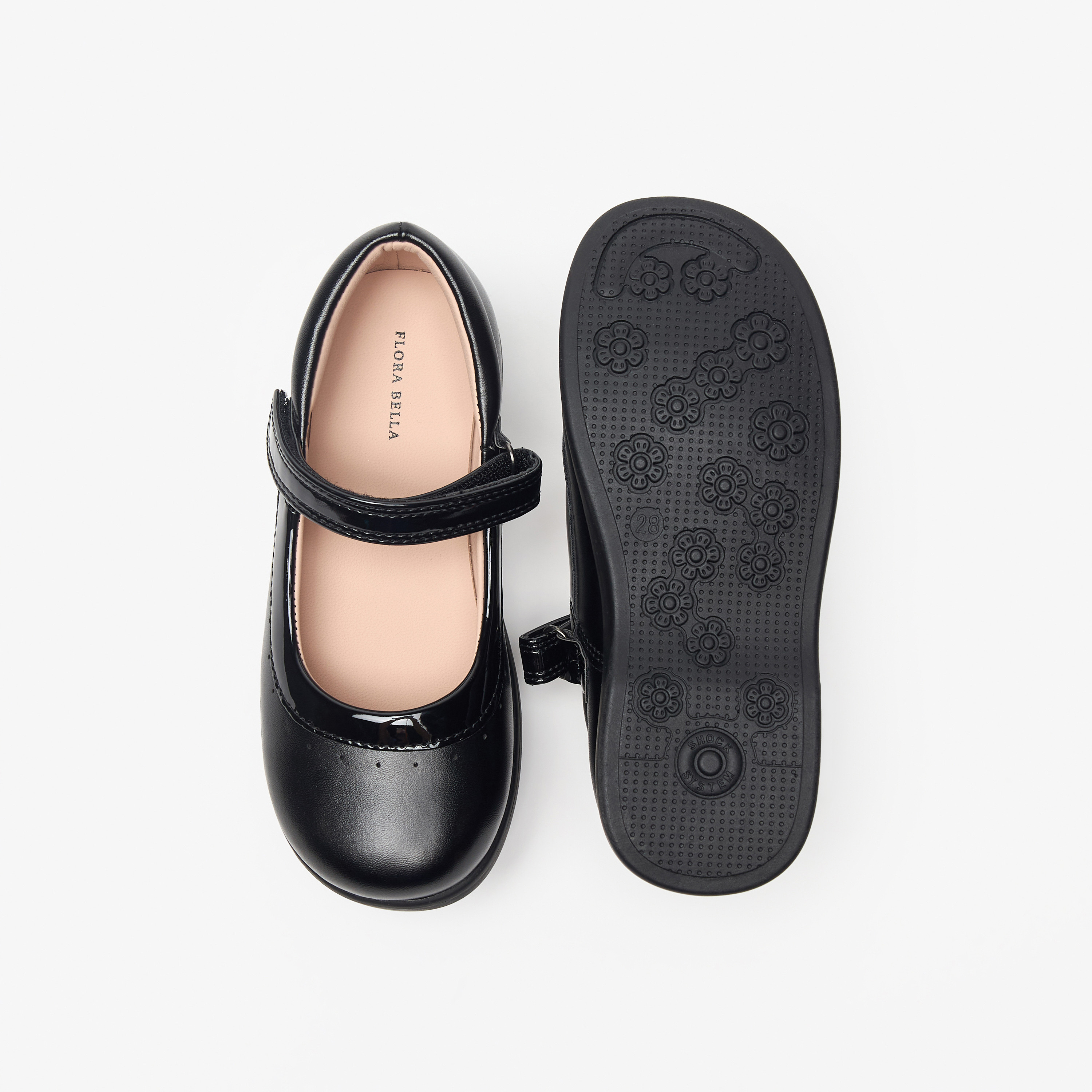 Flora Bella Perforated Mary Jane School Shoes with Hook and Loop Closure-girls-shoes-schoolshoes-image-4